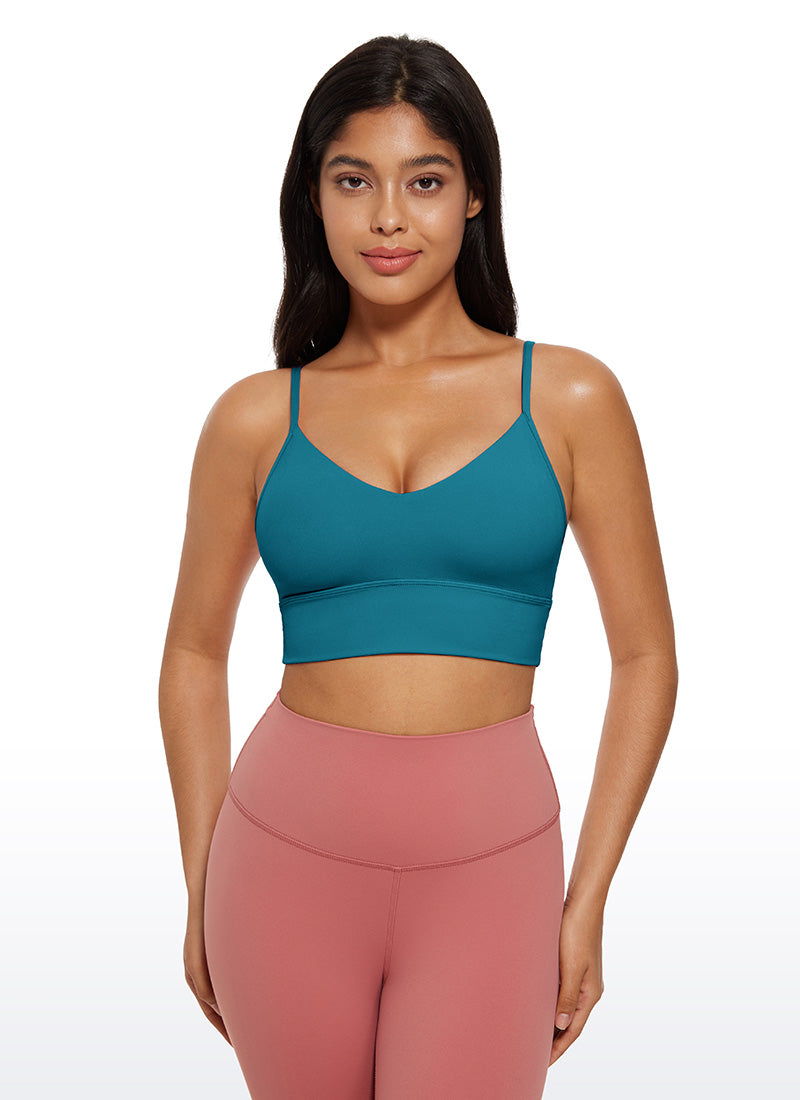 CRZ YOGA Butterluxe Sujetador deportivo de Cuello en V para Mujer Verde Boreal