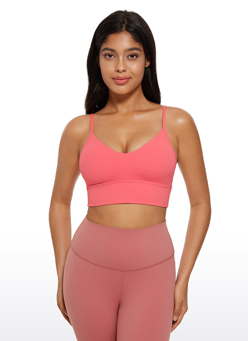 CRZ YOGA Butterluxe Sujetador deportivo de Cuello en V para Mujer Sorbete de Frambuesa