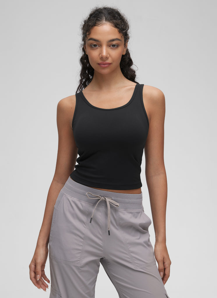 CRZ YOGA Butterluxe Tank de Corte Ajustado con Racerback para Mujer blanco