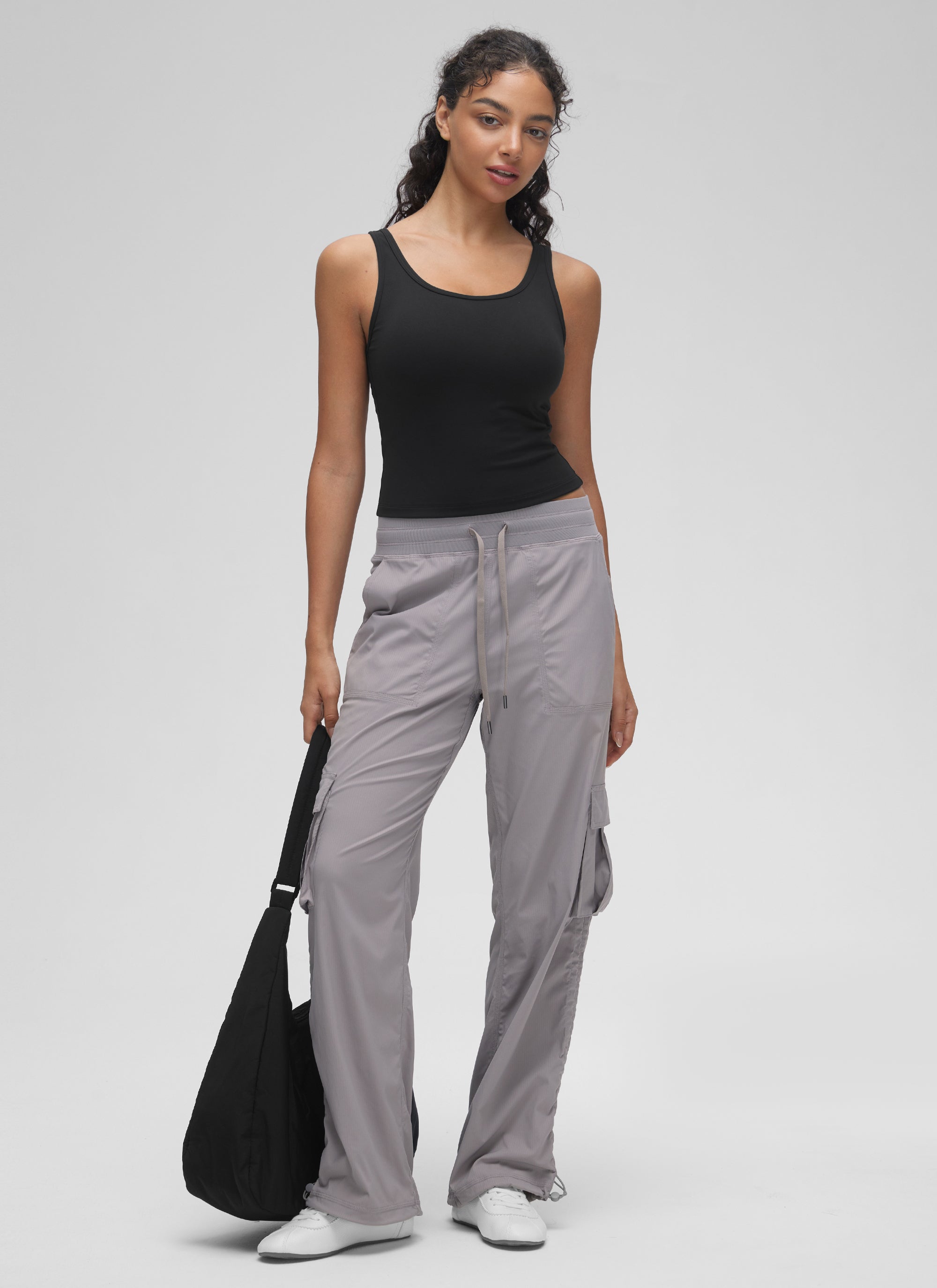 CRZ YOGA Butterluxe Tank de Corte Ajustado con Racerback para Mujer Negro