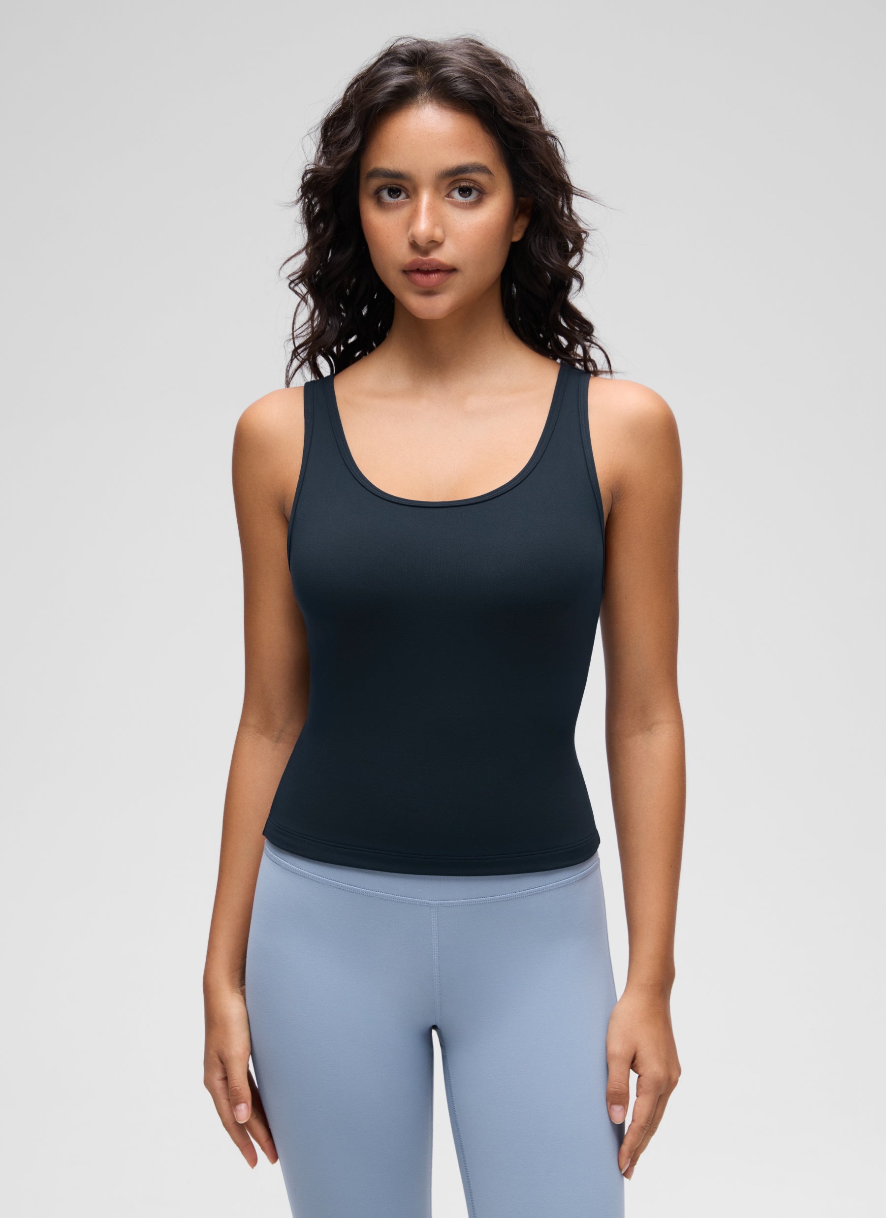 CRZ YOGA Butterluxe Tank de Corte Ajustado con Racerback para Mujer True Navy