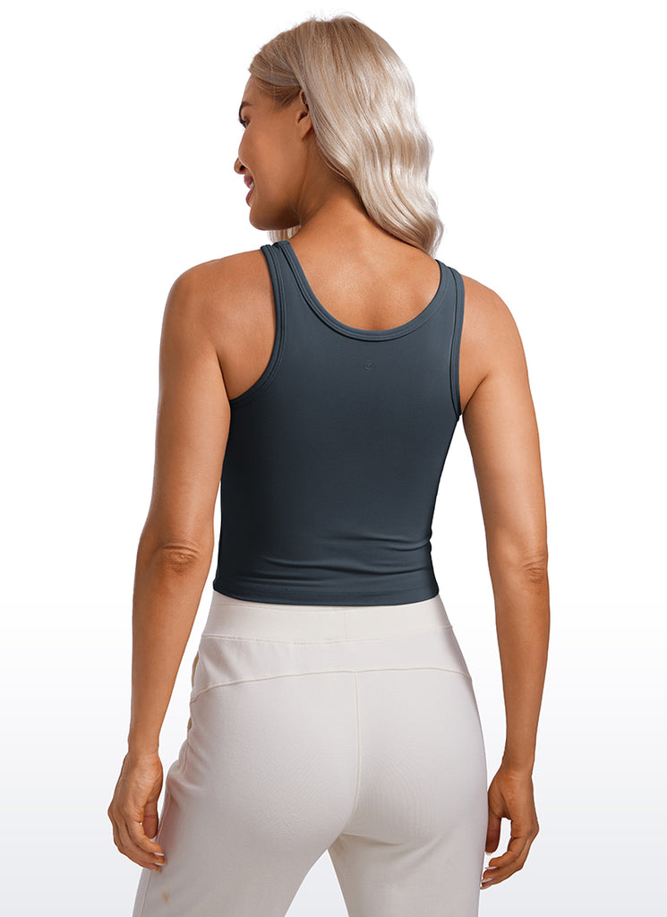 CRZ YOGA Butterluxe Tank de Corte Ajustado con Racerback para Mujer Negro