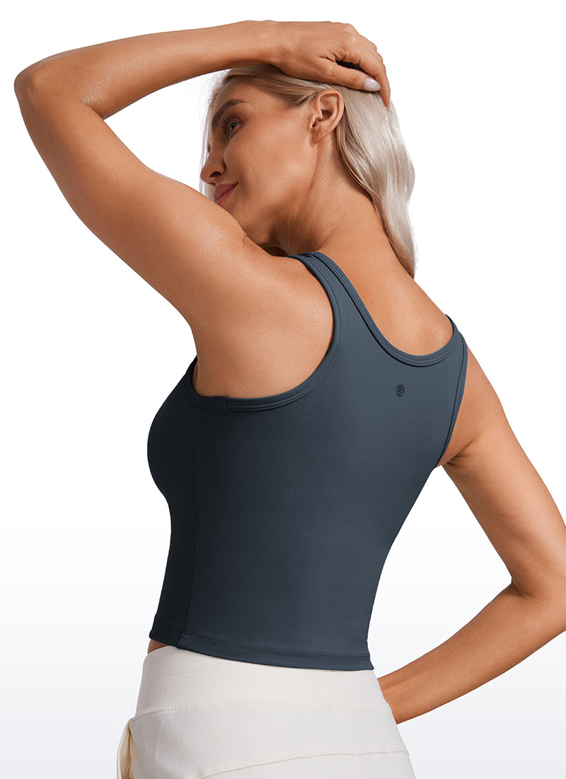 CRZ YOGA Butterluxe Tank de Corte Ajustado con Racerback para Mujer True Navy