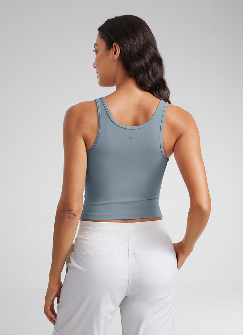 CRZ YOGA Butterluxe Tank de Corte Ajustado con Racerback para Mujer Azul Belga