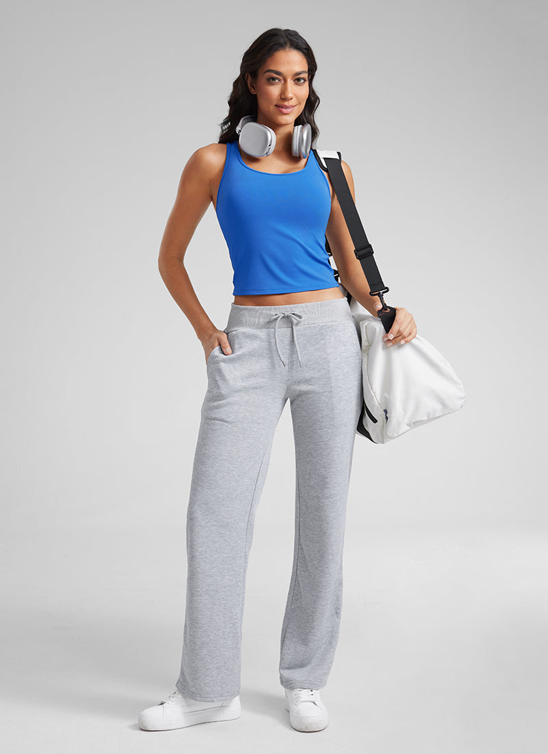 CRZ YOGA Butterluxe Tank de Corte Ajustado con Racerback para Mujer Azul Destello