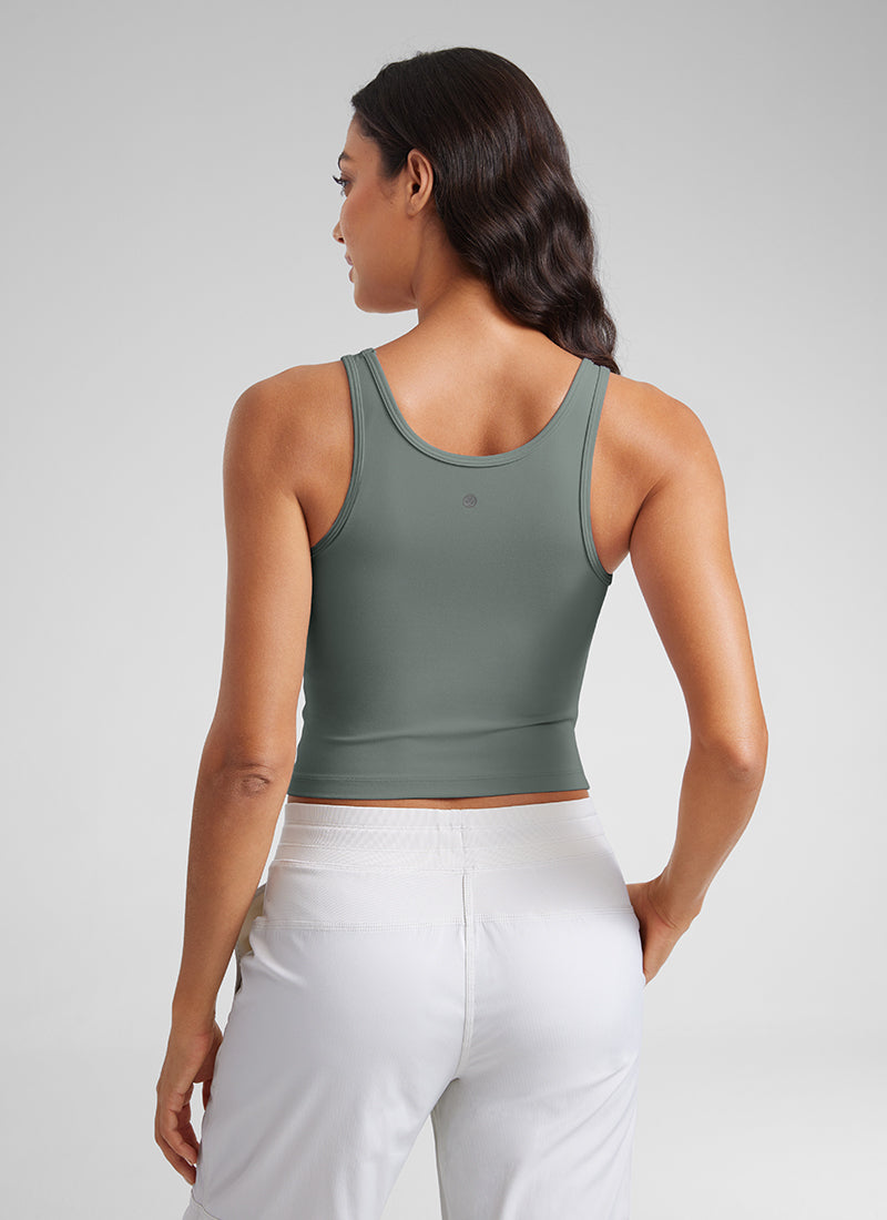 CRZ YOGA Butterluxe Tank de Corte Ajustado con Racerback para Mujer Salvia gris