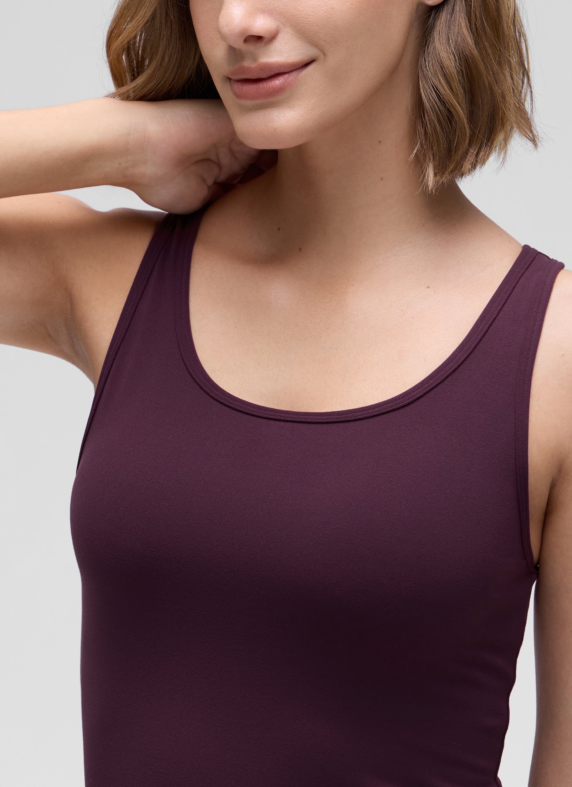 CRZ YOGA Butterluxe Tank de Corte Ajustado con Racerback para Mujer Deep Purple