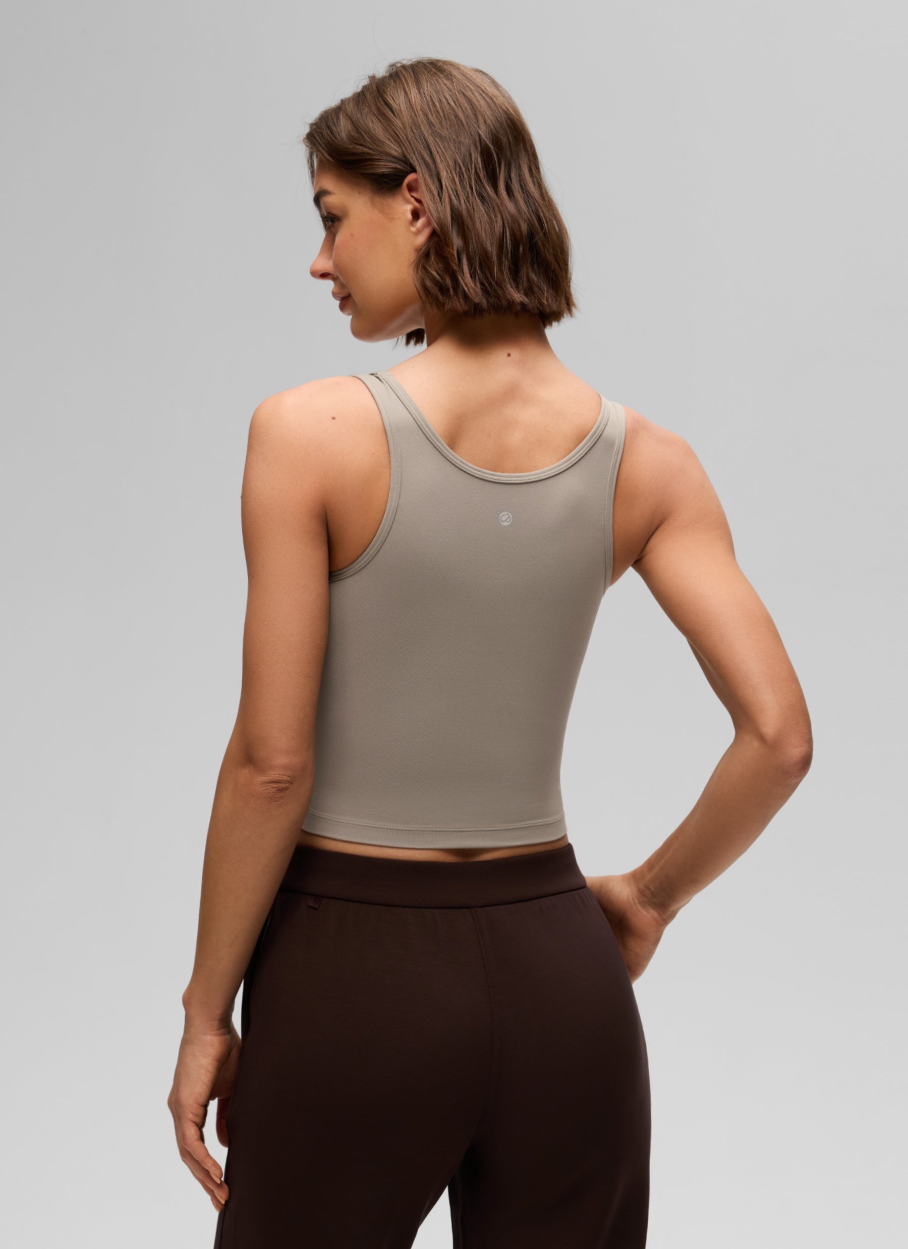 CRZ YOGA Butterluxe Tank de Corte Ajustado con Racerback para Mujer Gris Ceniza Cálido