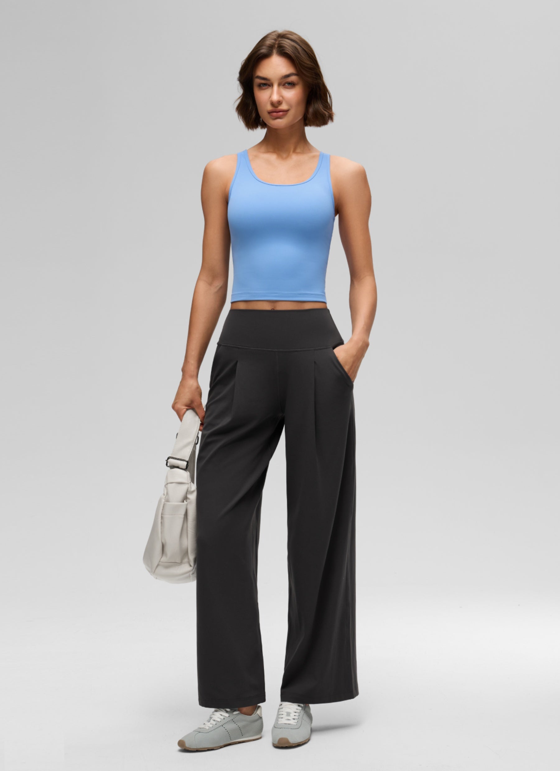 CRZ YOGA Butterluxe Tank de Corte Ajustado con Racerback para Mujer Fiesta Azul