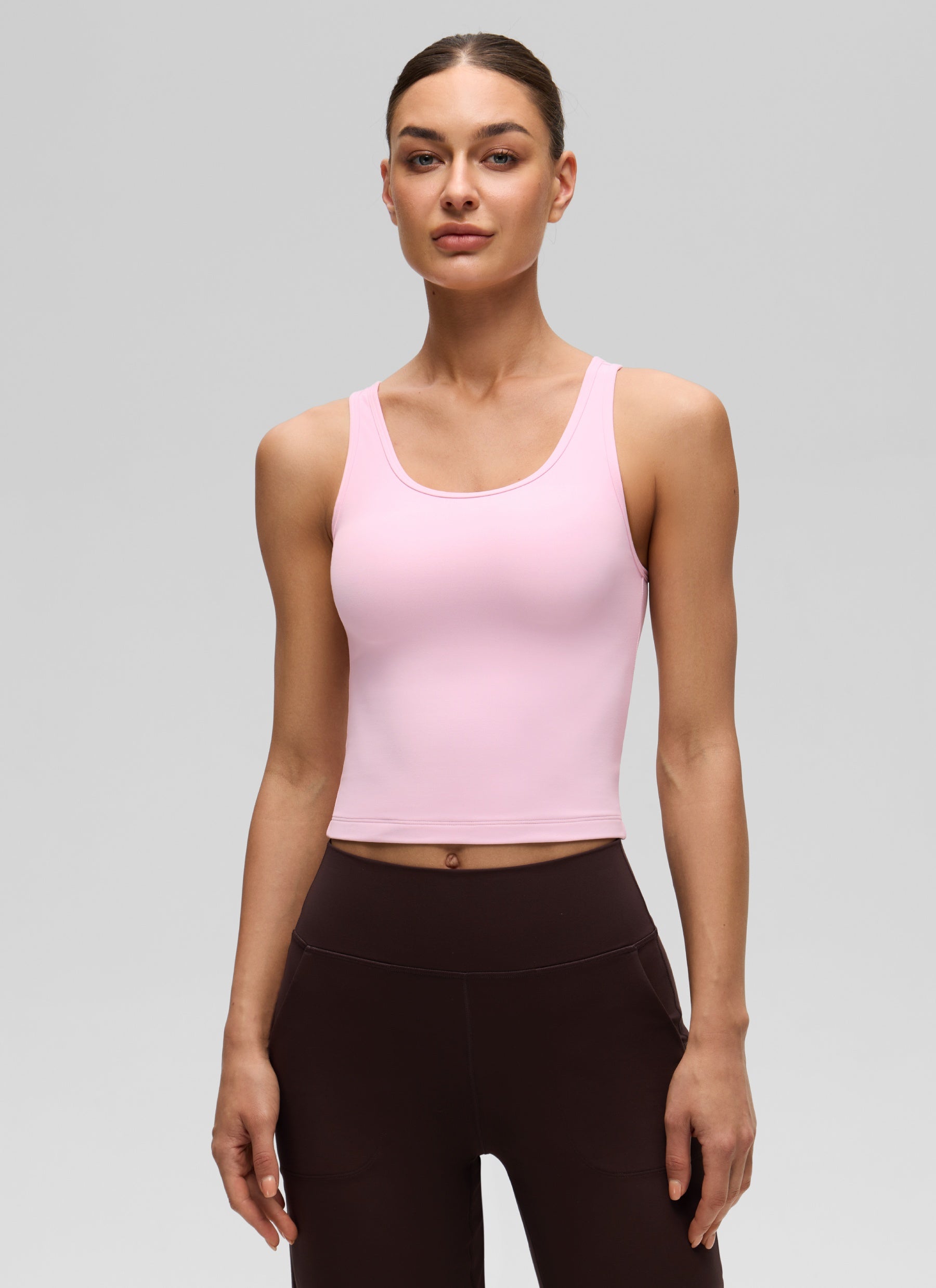 CRZ YOGA Butterluxe Tank de Corte Ajustado con Racerback para Mujer Peonía Rosa