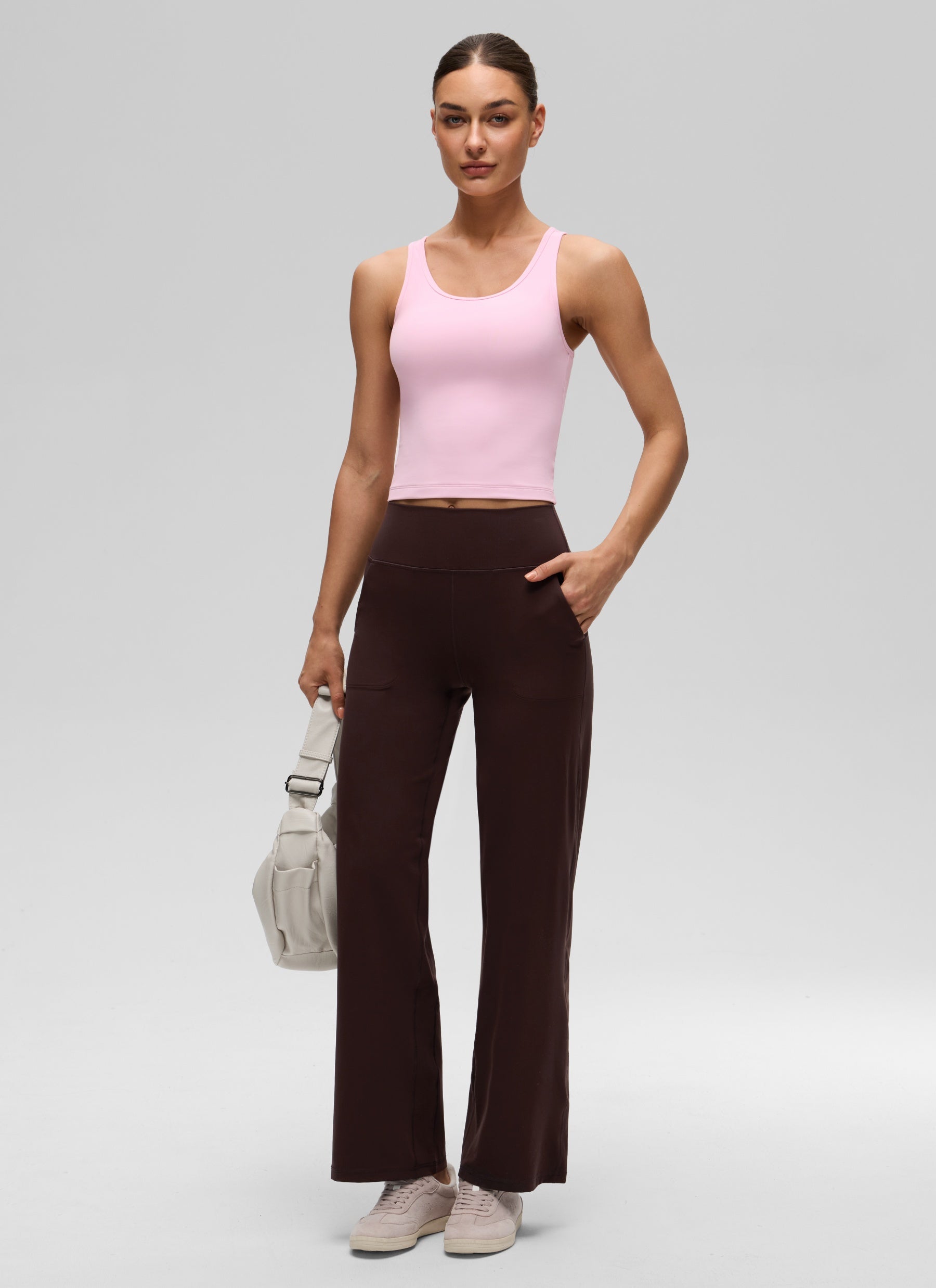 CRZ YOGA Butterluxe Tank de Corte Ajustado con Racerback para Mujer Peonía Rosa