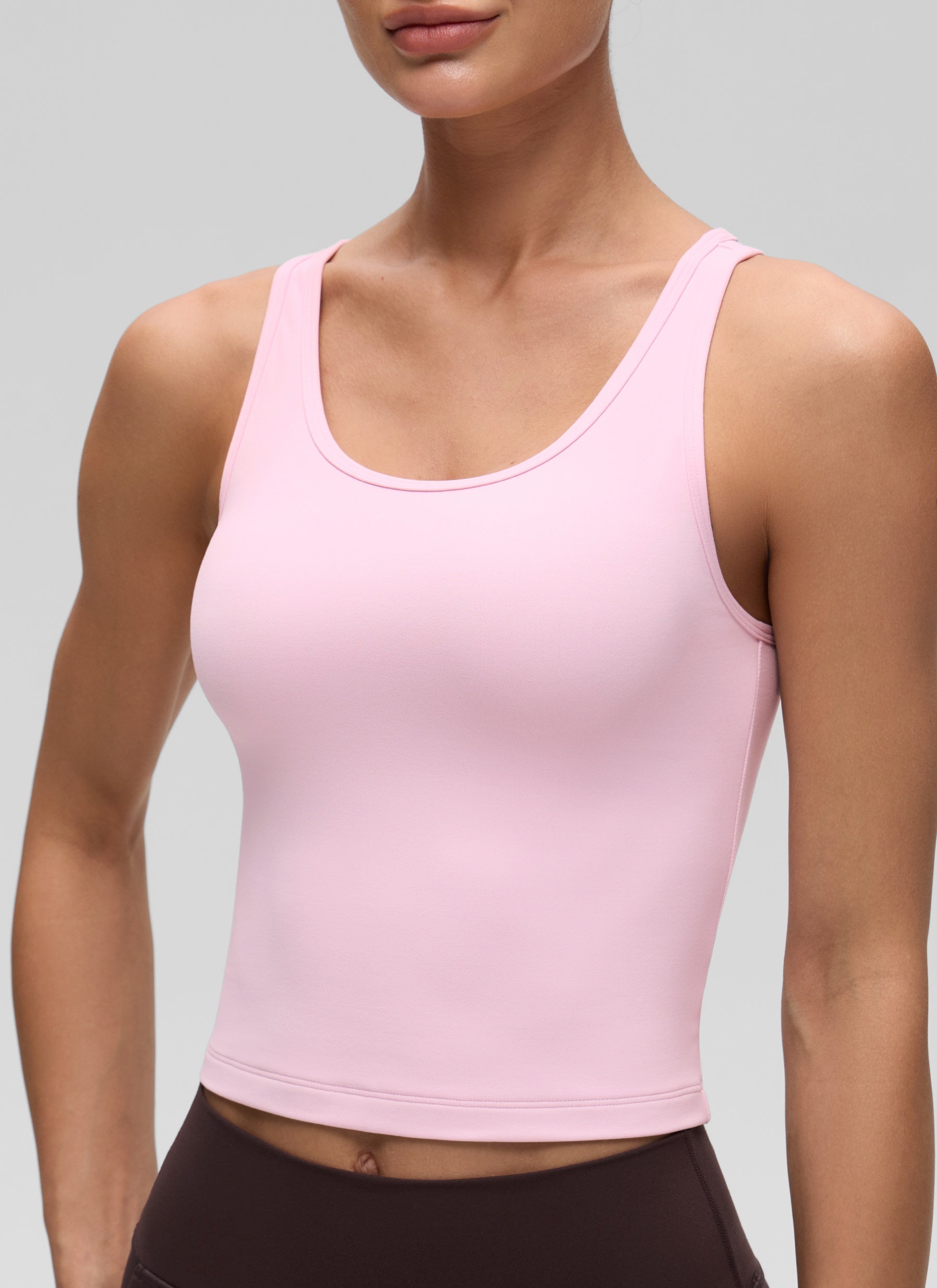 CRZ YOGA Butterluxe Tank de Corte Ajustado con Racerback para Mujer Peonía Rosa