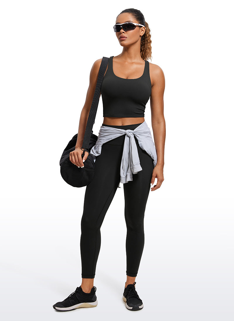 CRZ YOGA Mujeres Sujetador Deportivo Longline Strappy Criss Cross Negro