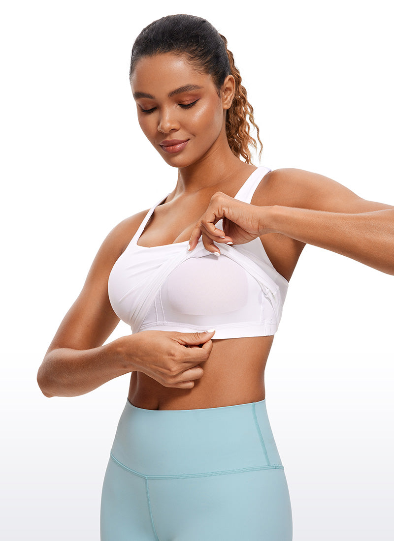 CRZ YOGA Mujeres Sujetador Deportivo Longline Strappy Criss Cross blanco