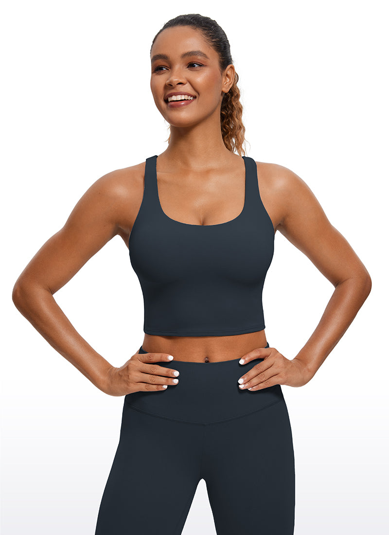 CRZ YOGA Mujeres Sujetador Deportivo Longline Strappy Criss Cross True Navy