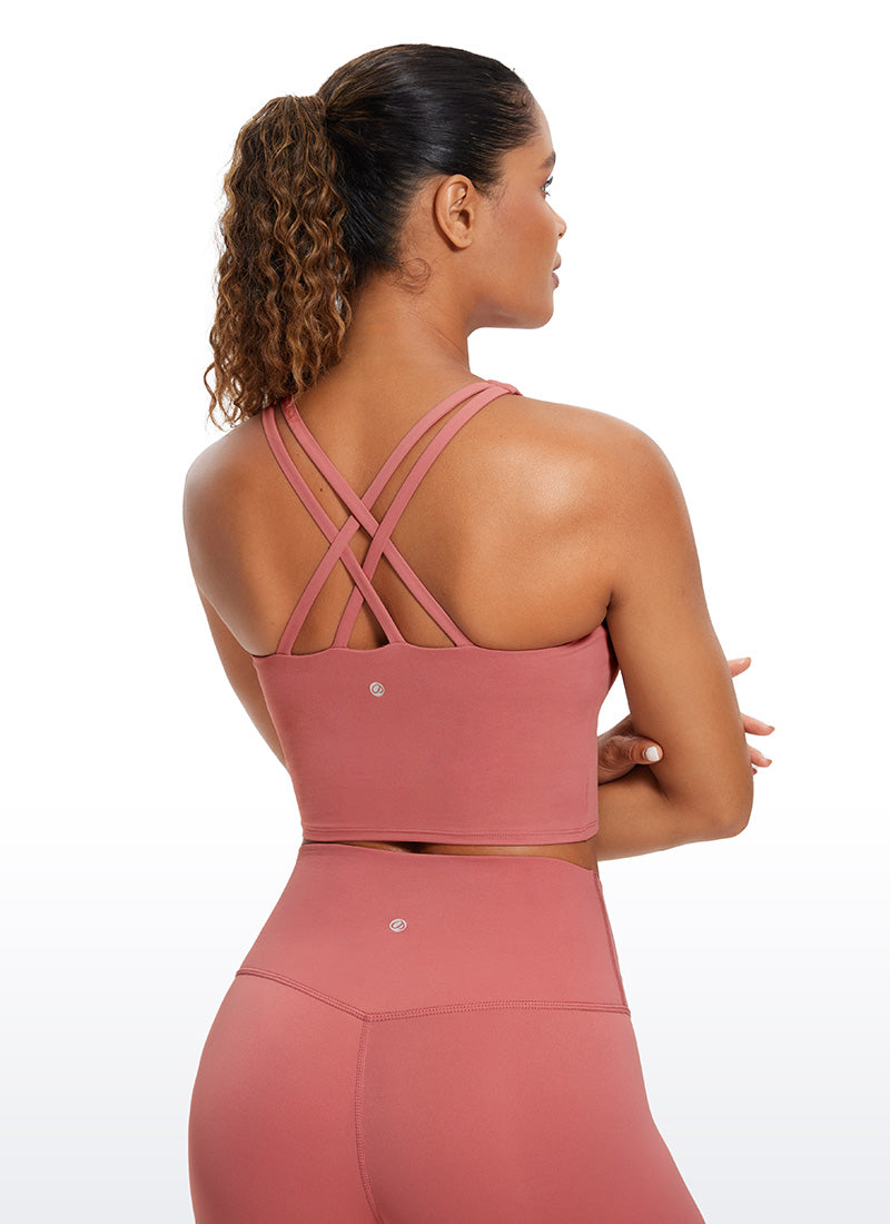 CRZ YOGA Mujeres Sujetador Deportivo Longline Strappy Criss Cross Gavanza