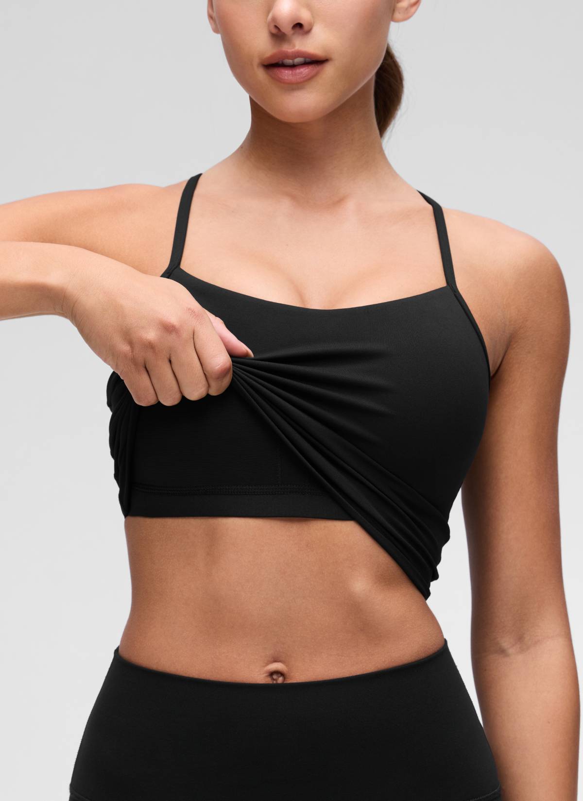 CRZ YOGA Butterluxe Tank Deportivo Largo con Espalda en Y para Mujer Negro