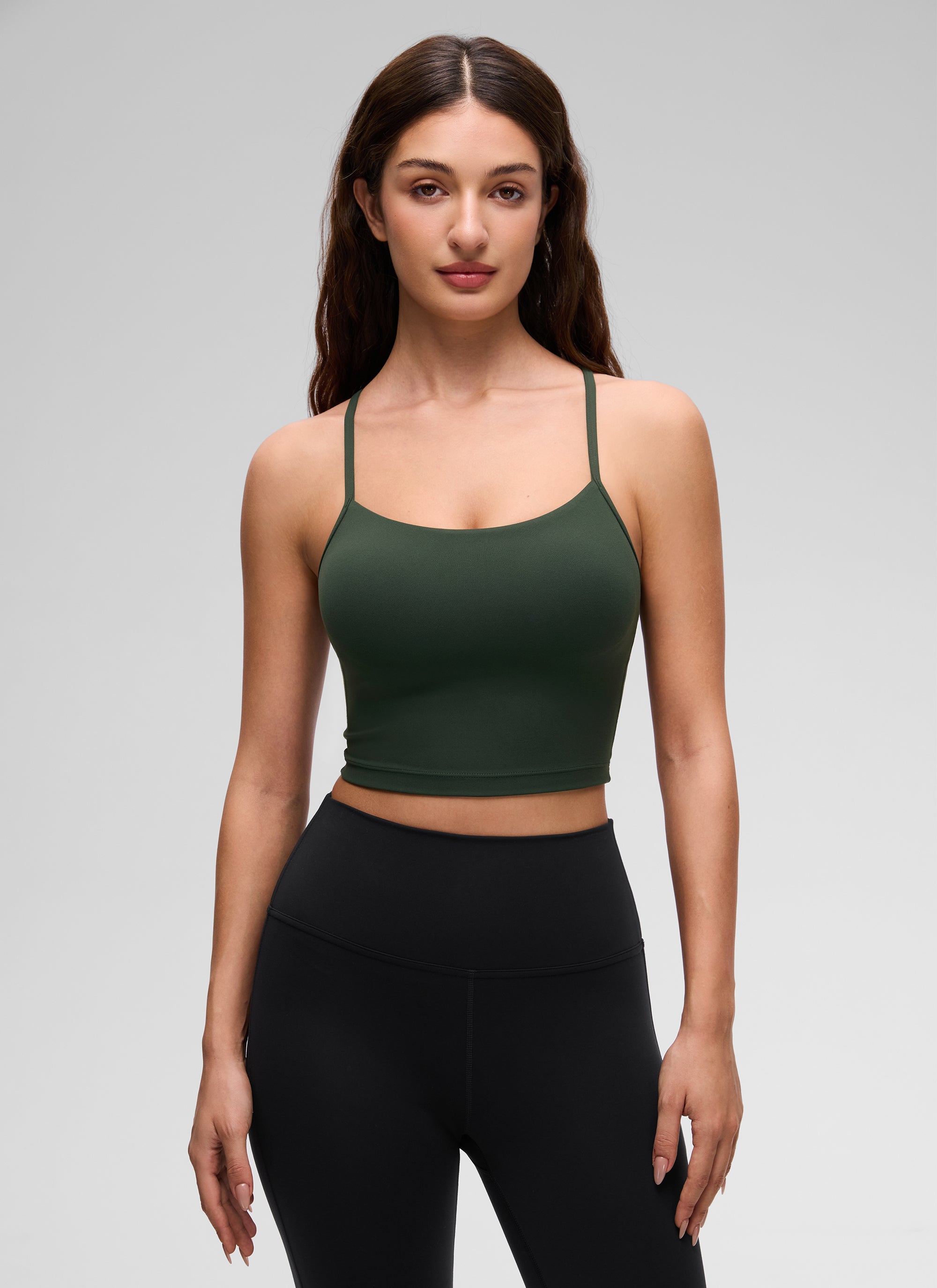 CRZ YOGA Butterluxe Tank Deportivo Largo con Espalda en Y para Mujer Leyenda Verde