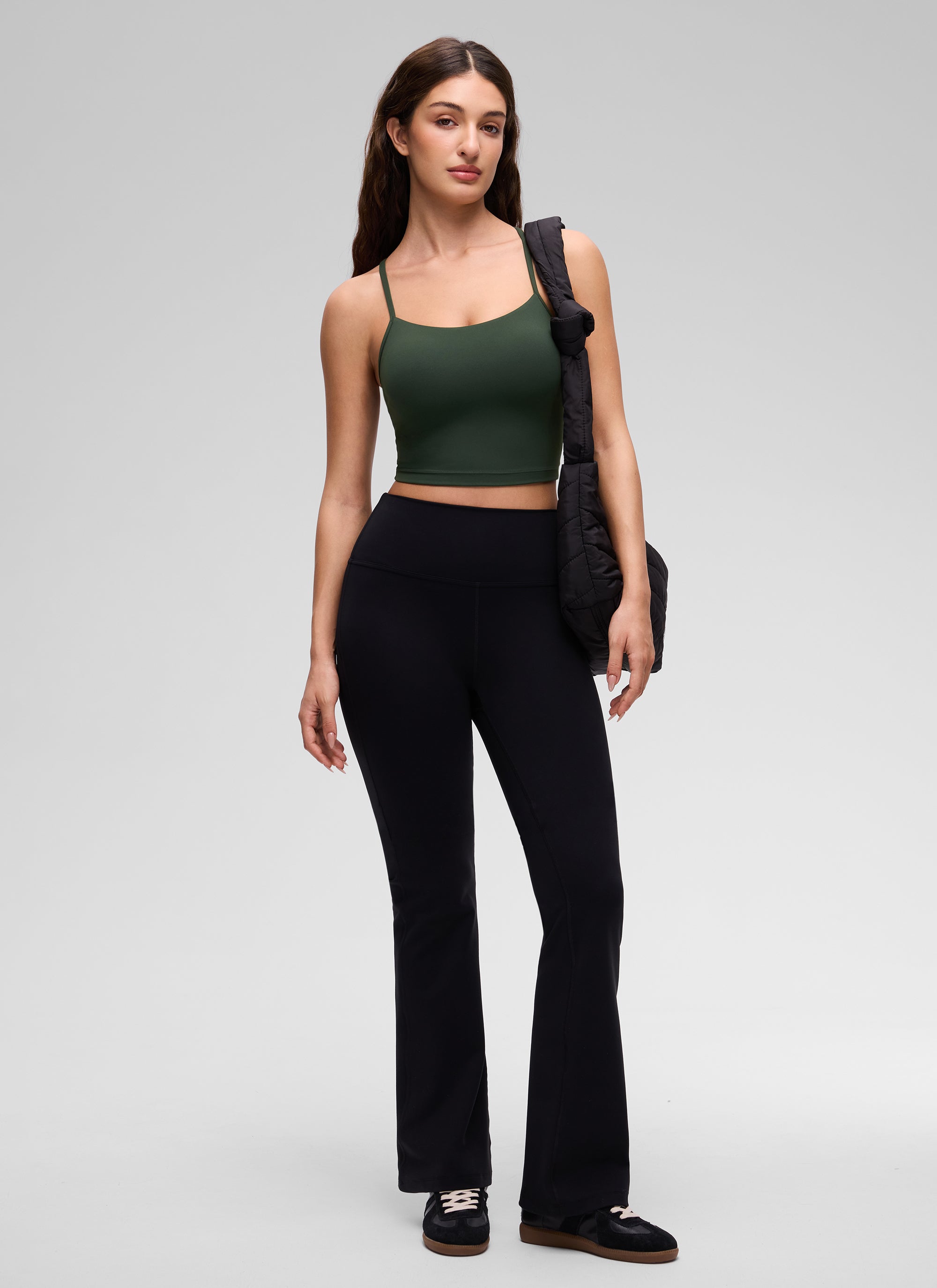 CRZ YOGA Butterluxe Tank Deportivo Largo con Espalda en Y para Mujer Leyenda Verde