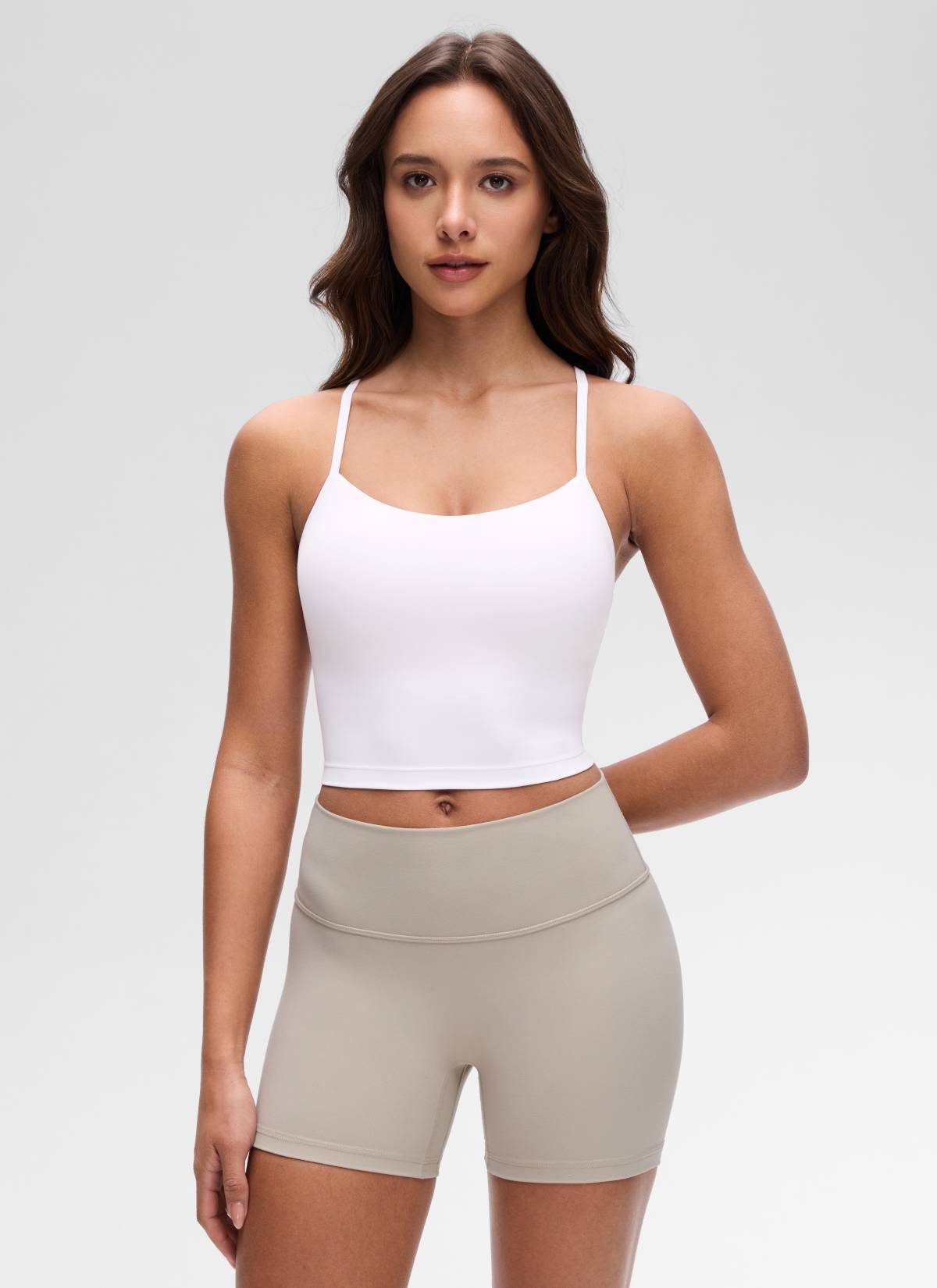 CRZ YOGA Butterluxe Tank Deportivo Largo con Espalda en Y para Mujer blanco