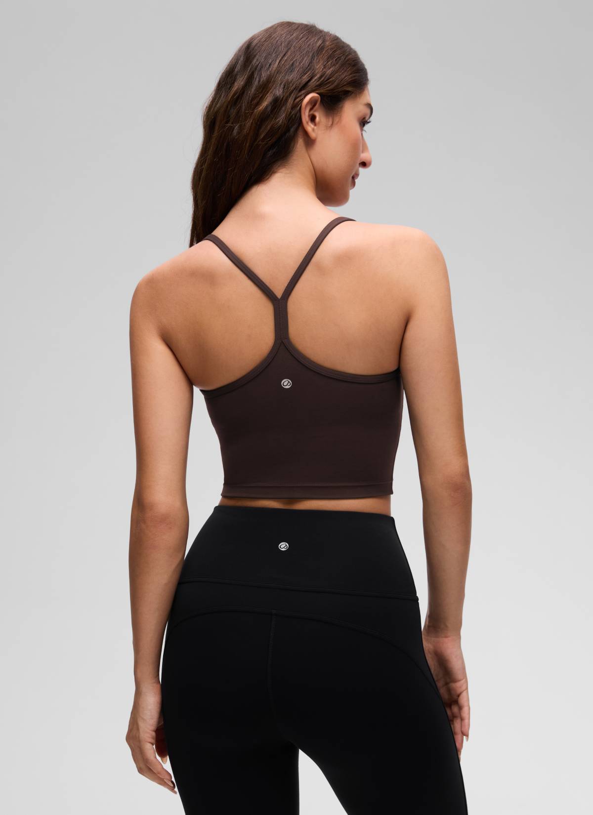 CRZ YOGA Butterluxe Tank Deportivo Largo con Espalda en Y para Mujer Marrón Fudge Caliente
