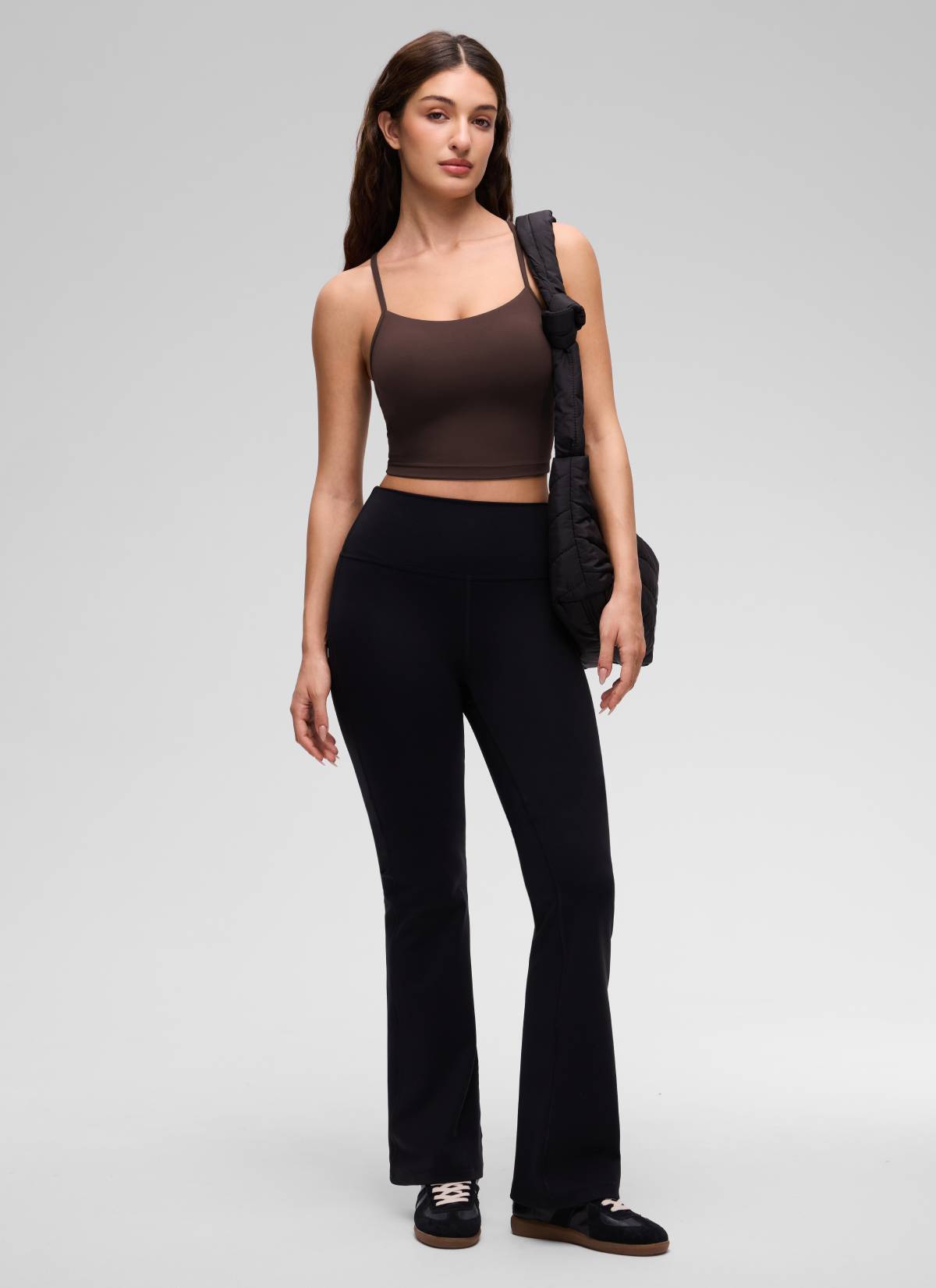 CRZ YOGA Butterluxe Tank Deportivo Largo con Espalda en Y para Mujer Marrón Fudge Caliente