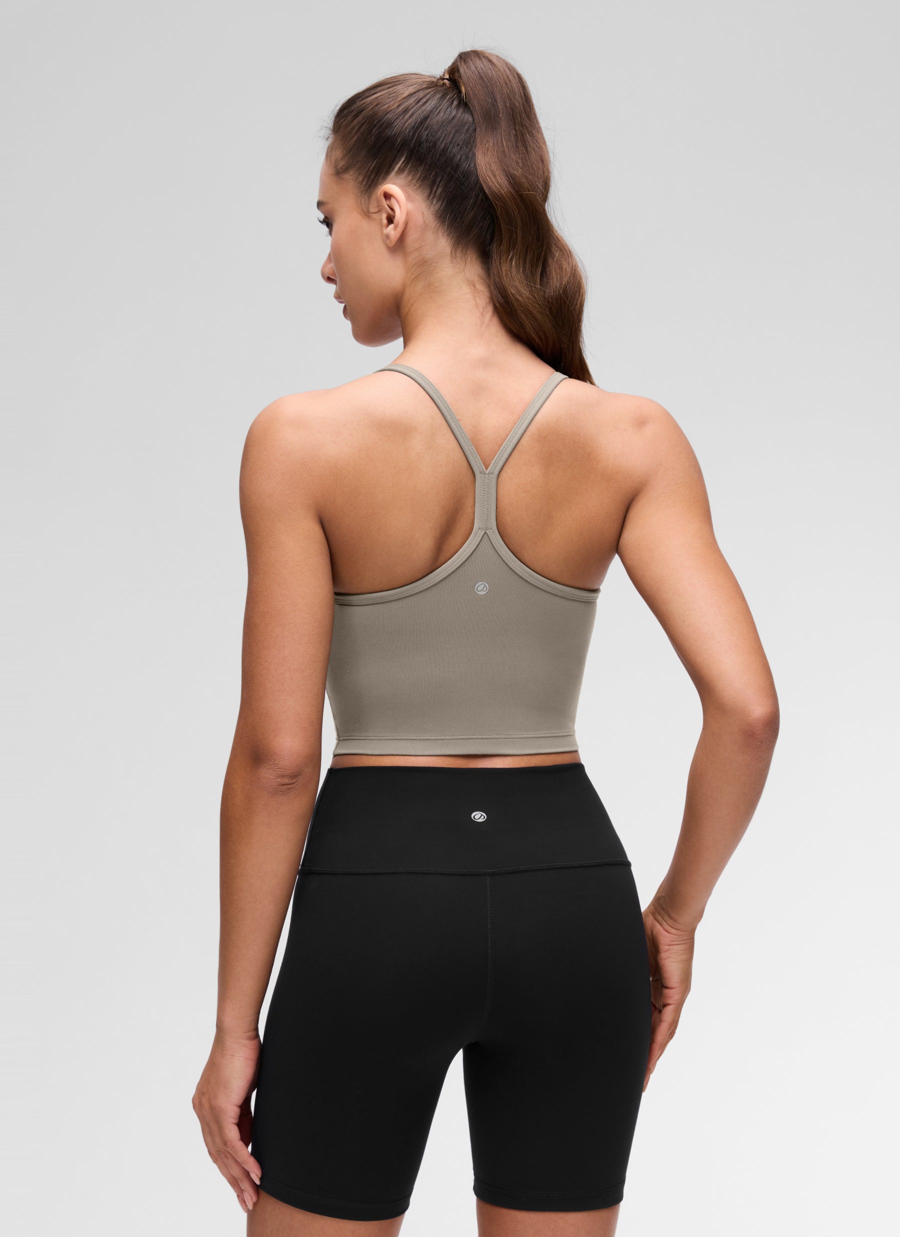 CRZ YOGA Butterluxe Tank Deportivo Largo con Espalda en Y para Mujer Gris Ceniza Cálido