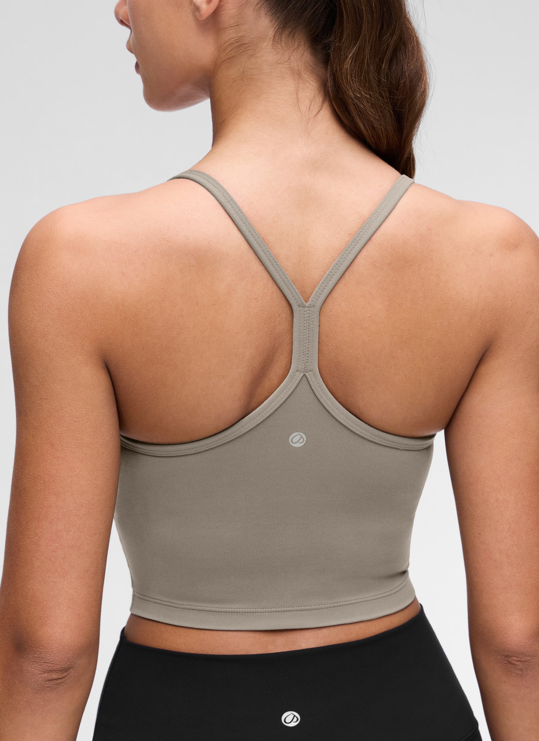 CRZ YOGA Butterluxe Tank Deportivo Largo con Espalda en Y para Mujer Gris Ceniza Cálido