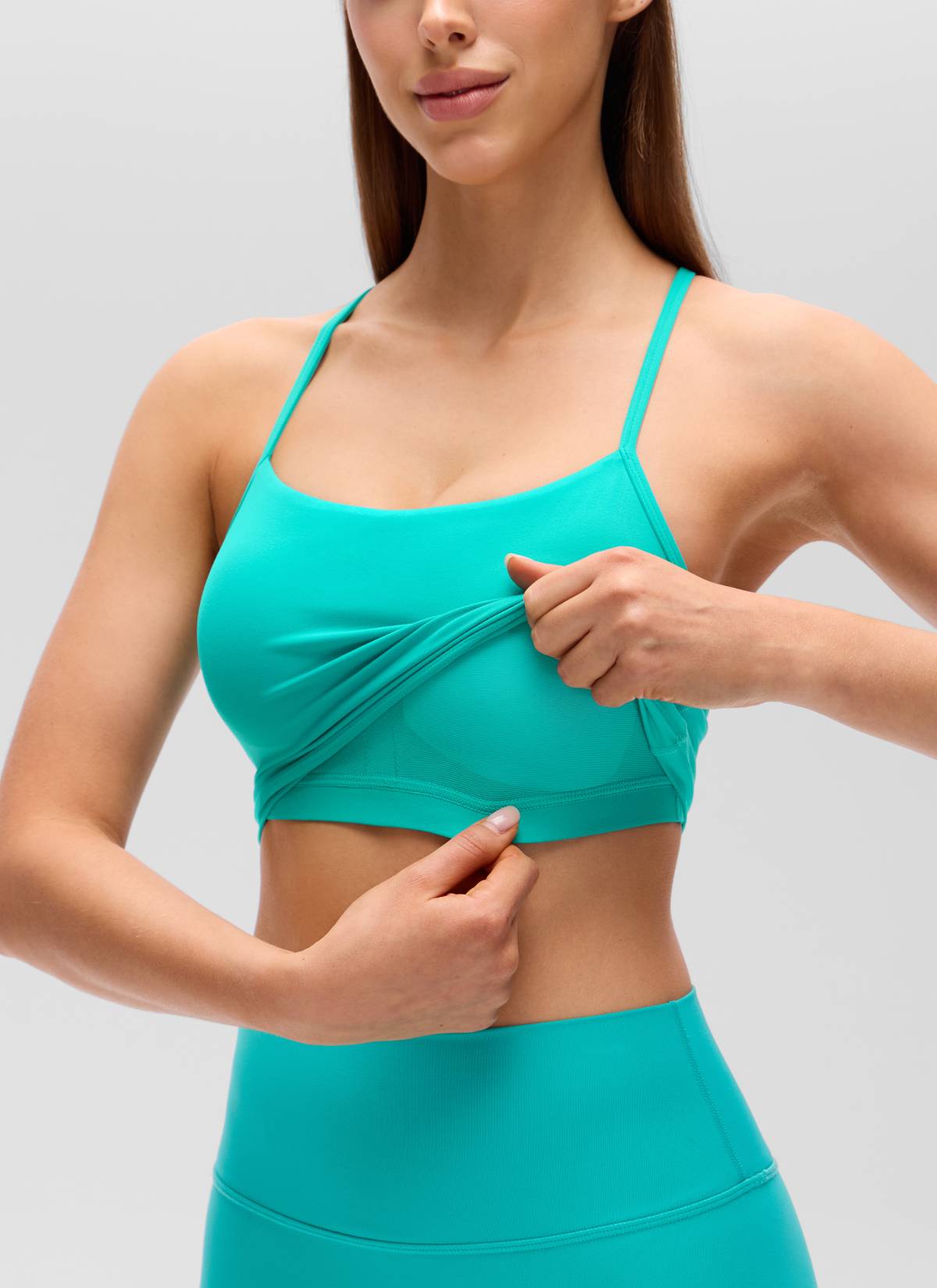 CRZ YOGA Butterluxe Tank Deportivo Largo con Espalda en Y para Mujer Trópicos Teal