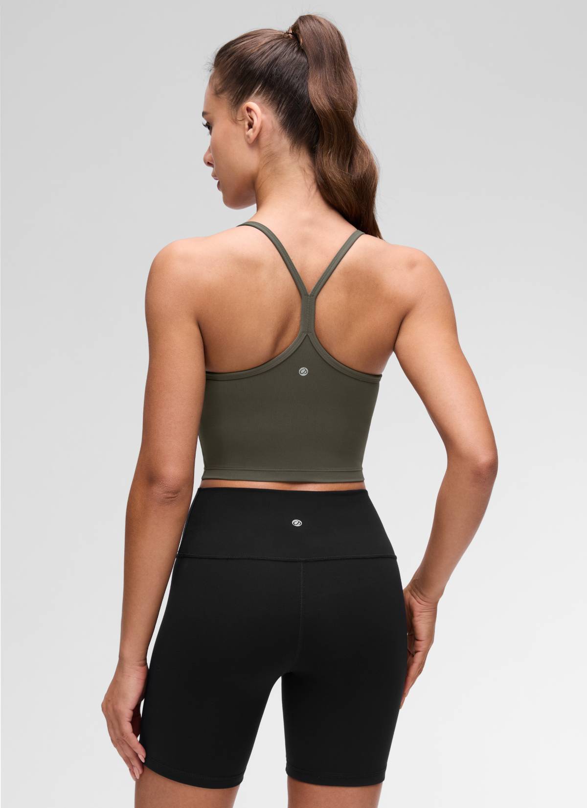 CRZ YOGA Butterluxe Tank Deportivo Largo con Espalda en Y para Mujer Verde Militar Claro