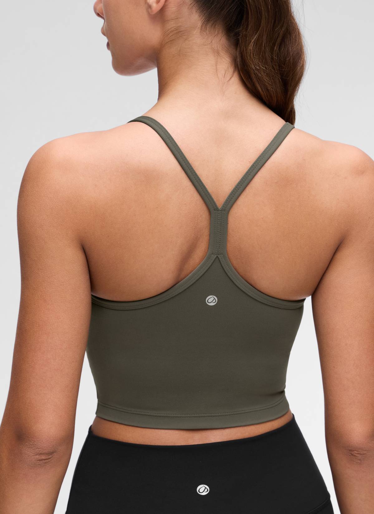 CRZ YOGA Butterluxe Tank Deportivo Largo con Espalda en Y para Mujer Verde Militar Claro
