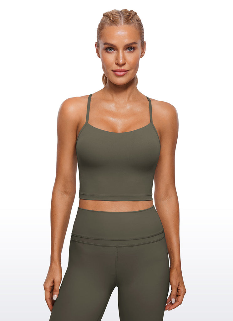 CRZ YOGA Butterluxe Tank Deportivo Largo con Espalda en Y para Mujer blanco