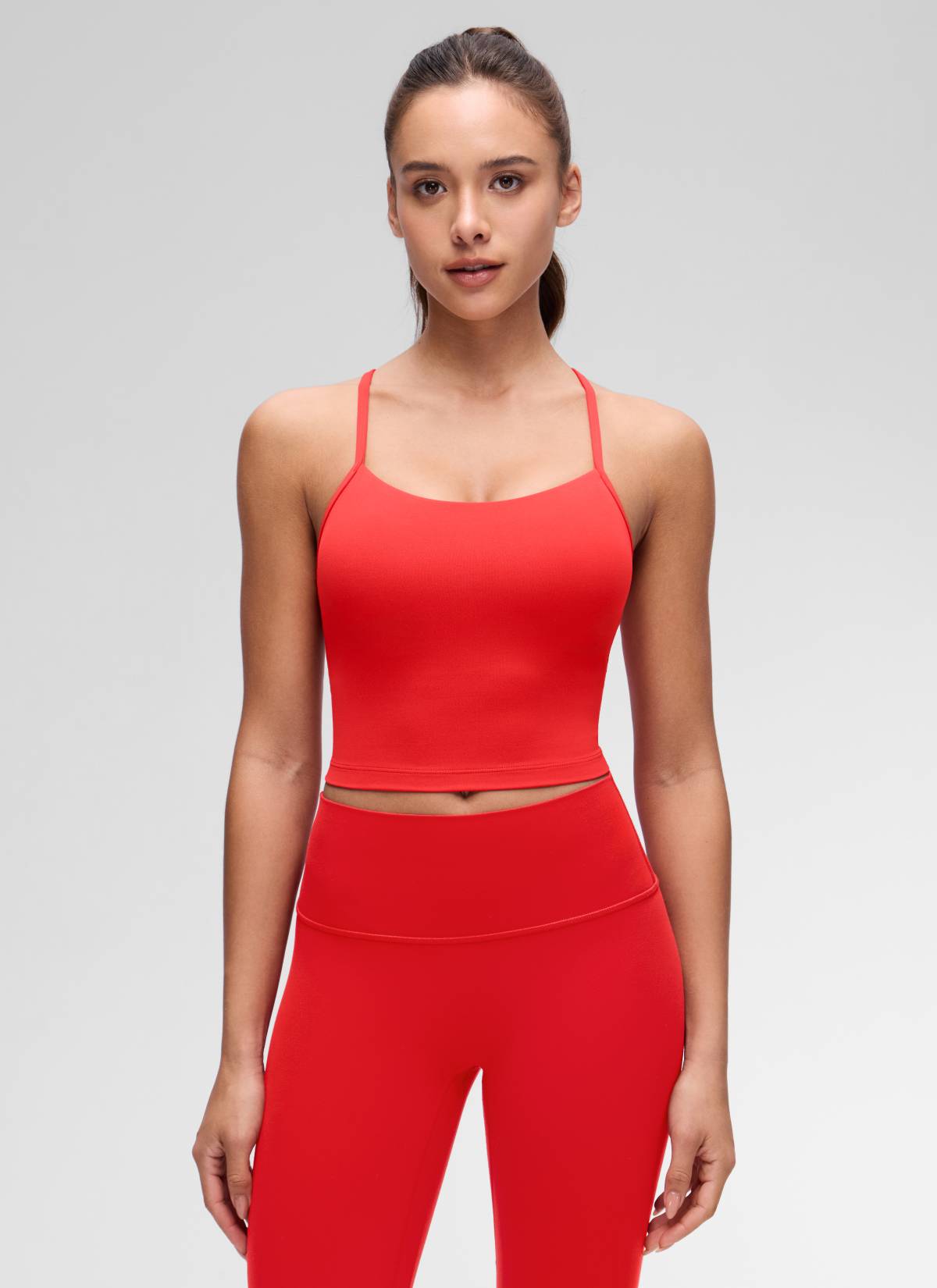 CRZ YOGA Butterluxe Tank Deportivo Largo con Espalda en Y para Mujer Rojo Profundo