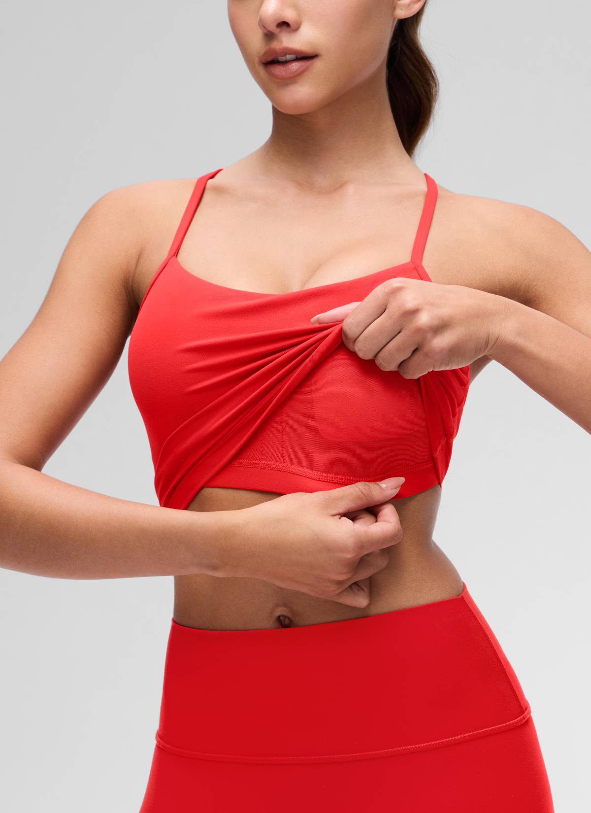 CRZ YOGA Butterluxe Tank Deportivo Largo con Espalda en Y para Mujer Rojo Profundo