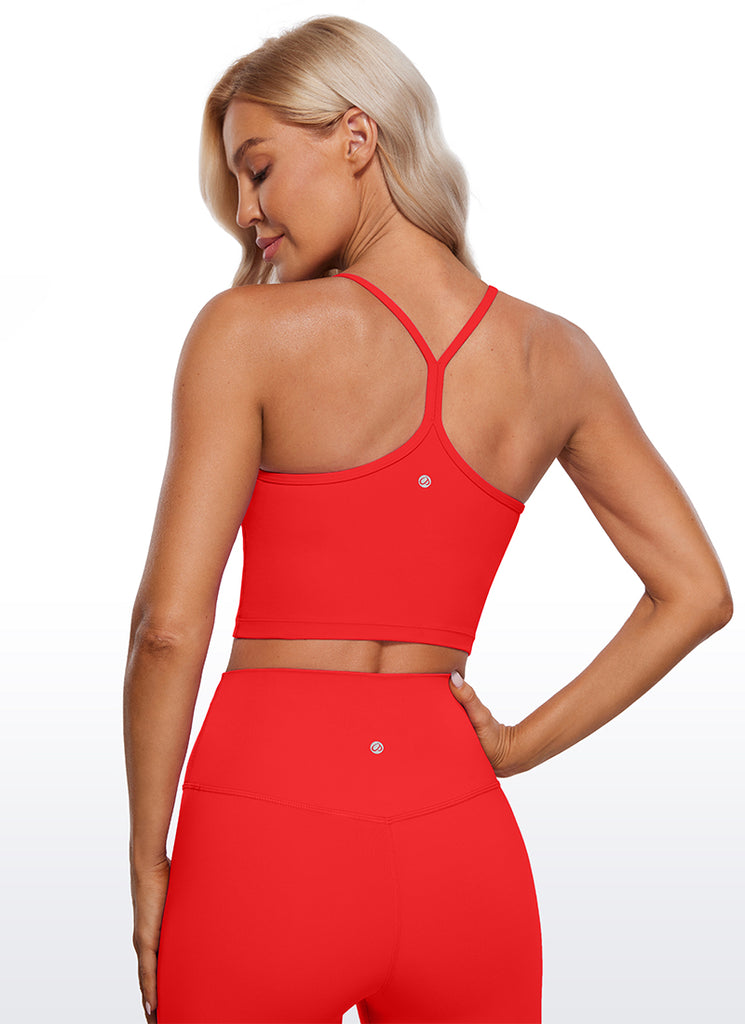CRZ YOGA Butterluxe Tank Deportivo Largo con Espalda en Y para Mujer Rojo Profundo