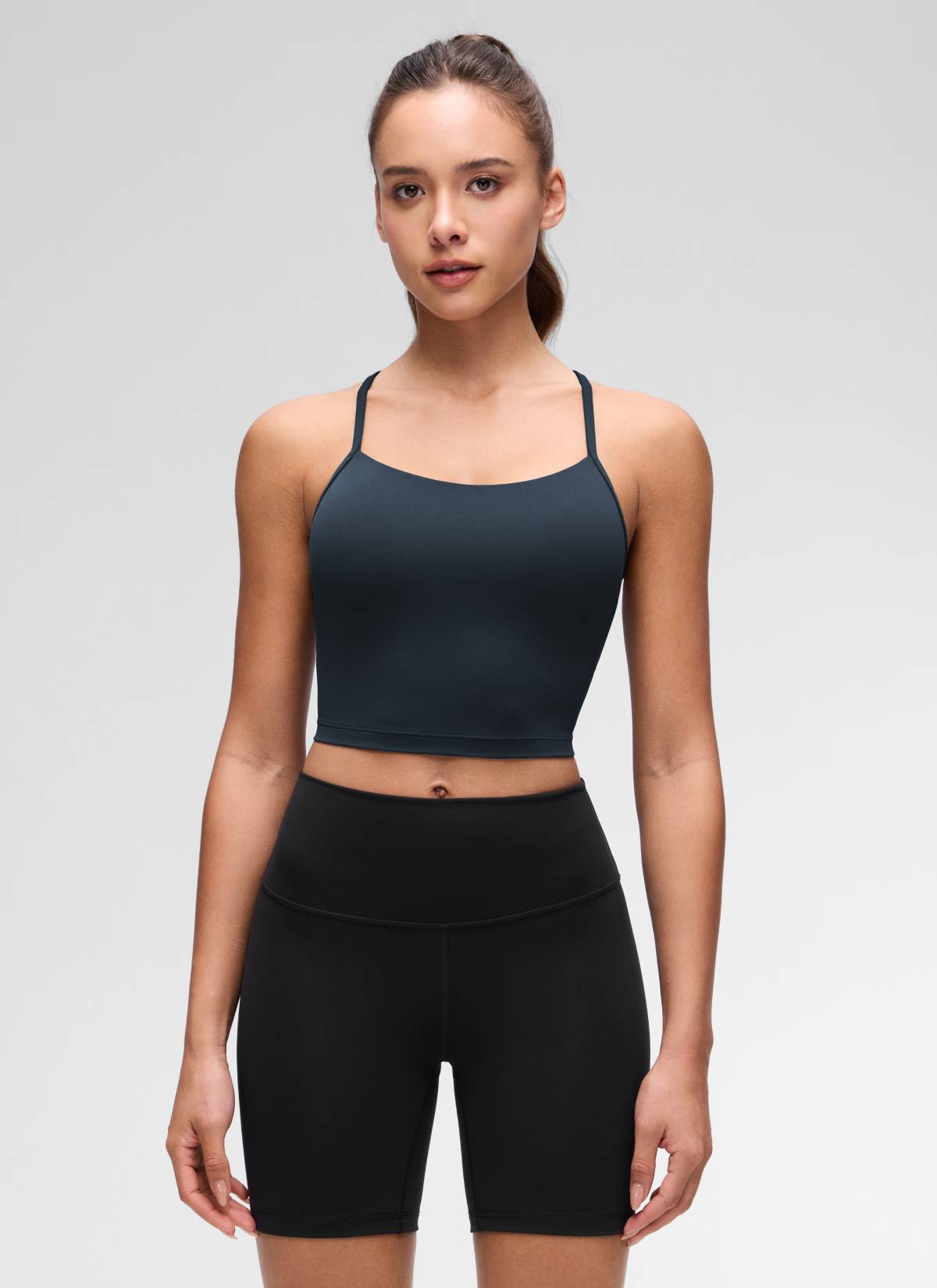 CRZ YOGA Butterluxe Tank Deportivo Largo con Espalda en Y para Mujer True Navy