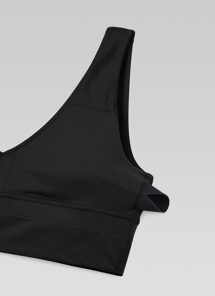 CRZ YOGA Butterluxe Sujetador Deportivo Largo con Cuello en V Profundo Negro