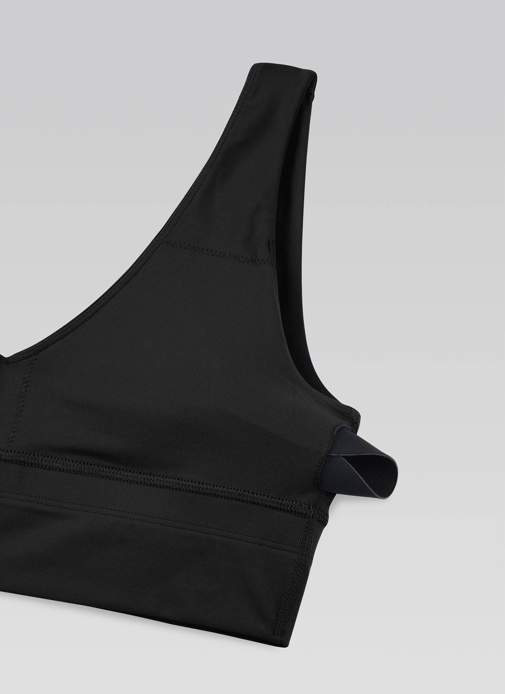 CRZ YOGA Butterluxe Sujetador Deportivo Largo con Cuello en V Profundo Negro