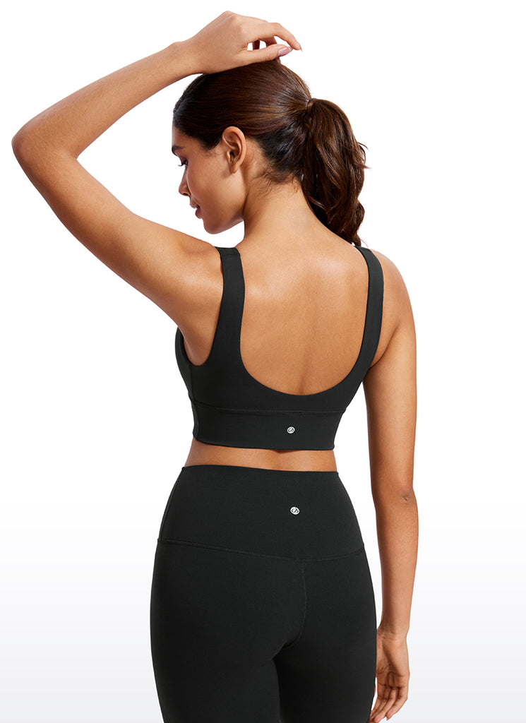 CRZ YOGA Butterluxe Sujetador Deportivo Largo con Cuello en V Profundo blanco