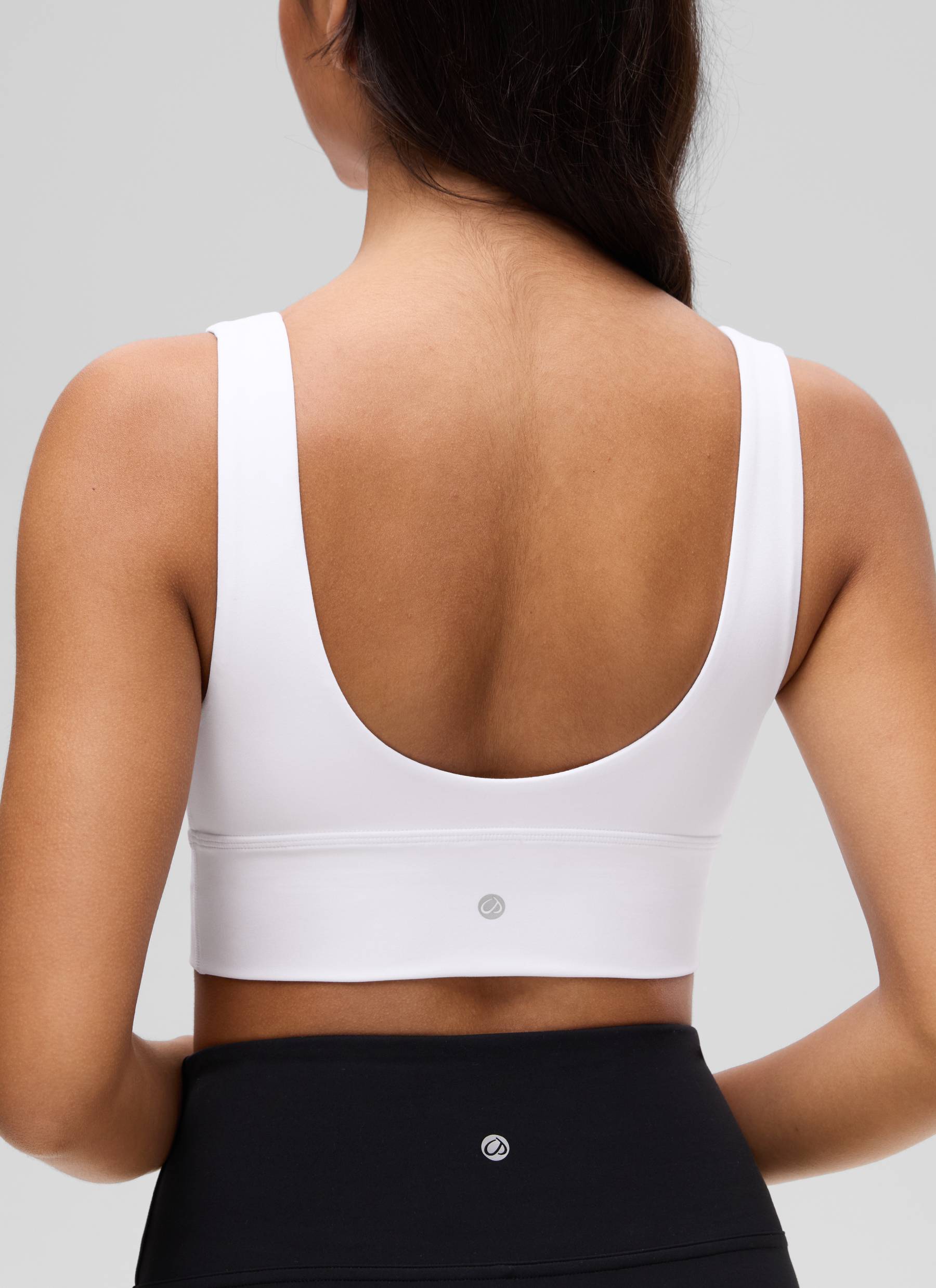 CRZ YOGA Butterluxe Sujetador Deportivo Largo con Cuello en V Profundo blanco