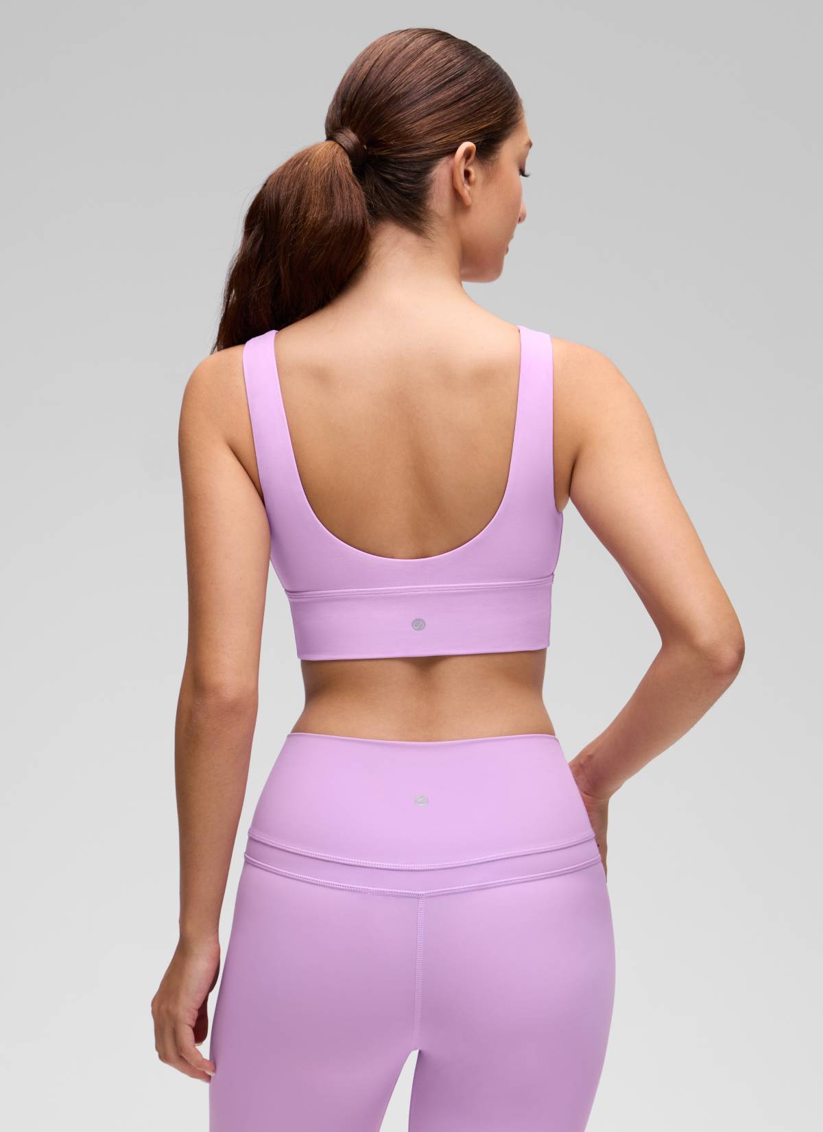 CRZ YOGA Butterluxe Sujetador Deportivo Largo con Cuello en V Profundo Lila