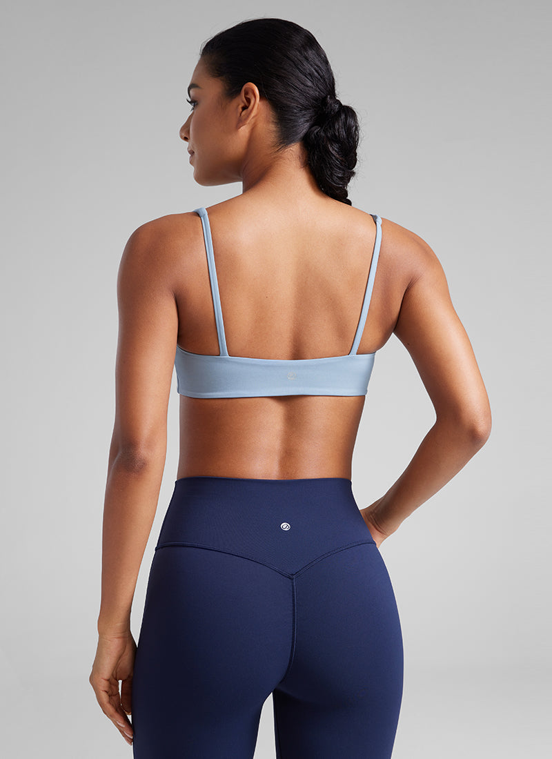 CRZ YOGA Butterluxe Sujetador Mini con Acolchado y Escote Cuadrado Batista Azul