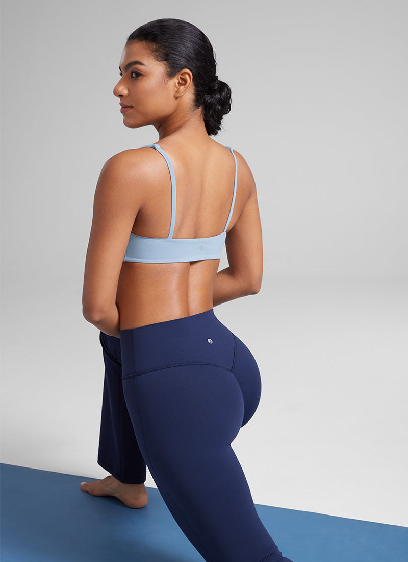 CRZ YOGA Butterluxe Sujetador Mini con Acolchado y Escote Cuadrado Batista Azul