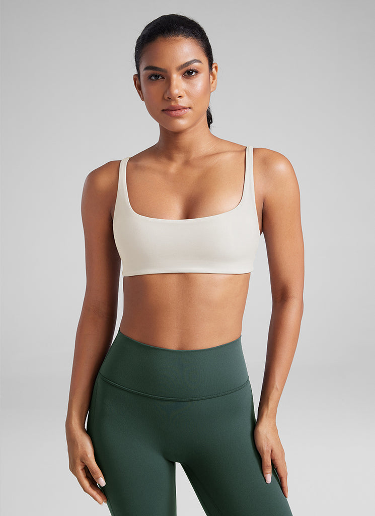 CRZ YOGA Butterluxe Sujetador Mini con Acolchado y Escote Cuadrado Salvia gris