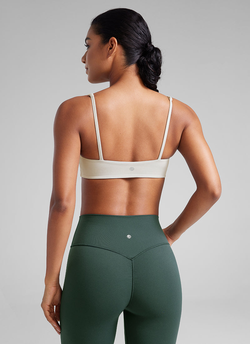 CRZ YOGA Butterluxe Sujetador Mini con Acolchado y Escote Cuadrado Blanca Lechosa