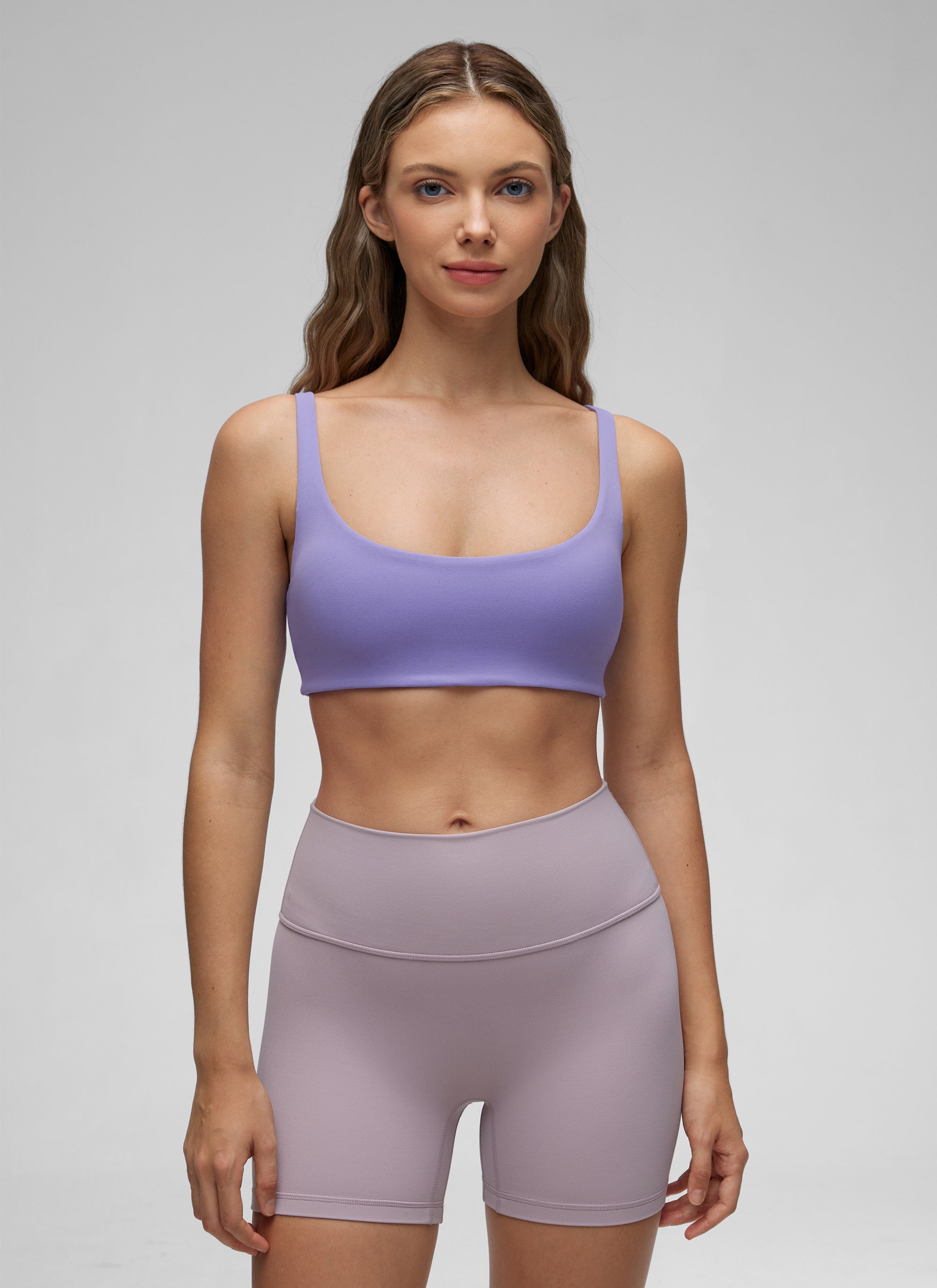 CRZ YOGA Butterluxe Sujetador Mini con Acolchado y Escote Cuadrado Lavanda Oscura Morada