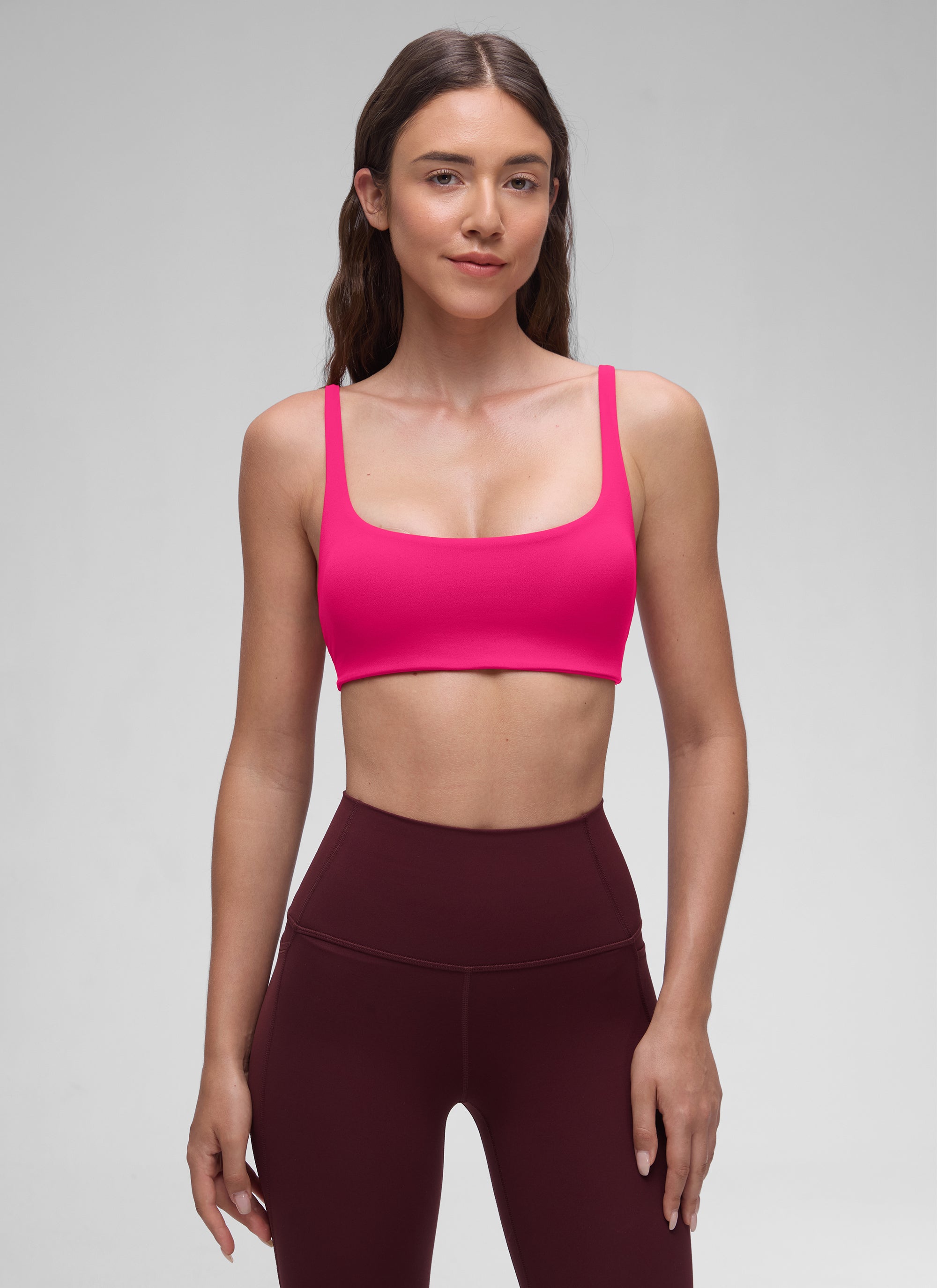 CRZ YOGA Butterluxe Sujetador Mini con Acolchado y Escote Cuadrado Granito Rosa