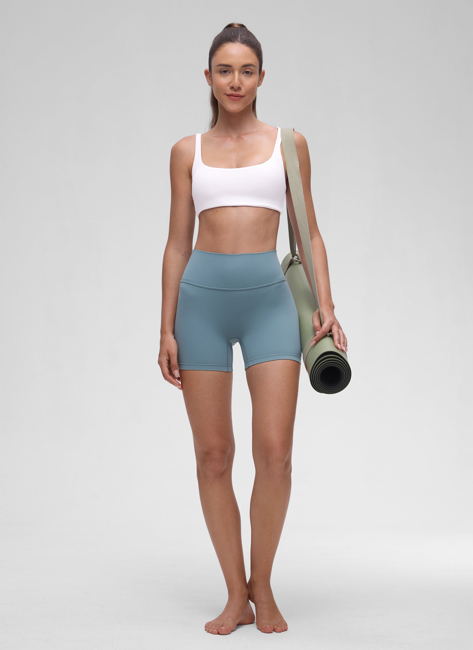 CRZ YOGA Butterluxe Sujetador Mini con Acolchado y Escote Cuadrado blanco