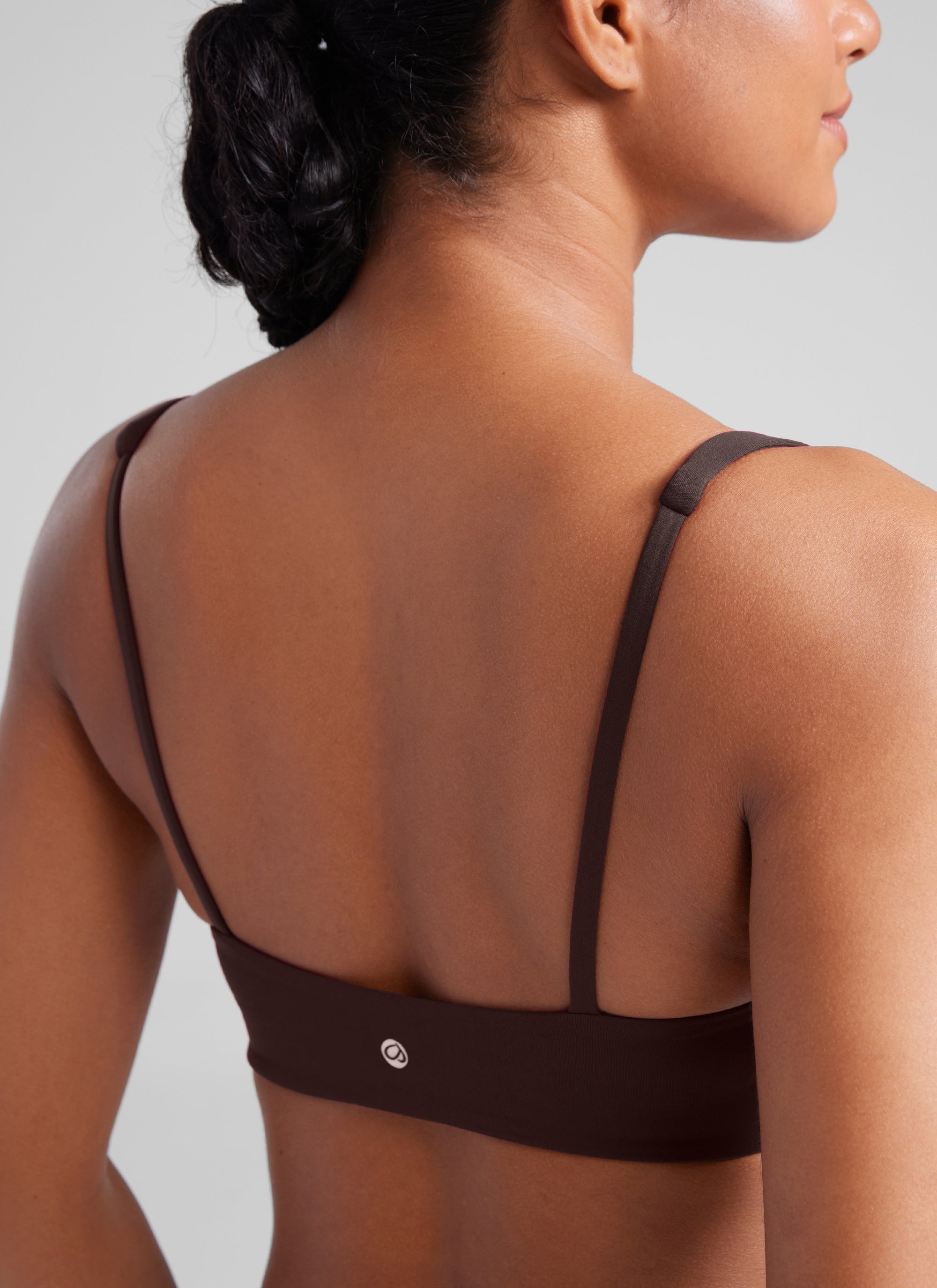 CRZ YOGA Butterluxe Sujetador Mini con Acolchado y Escote Cuadrado Marrón Fudge Caliente