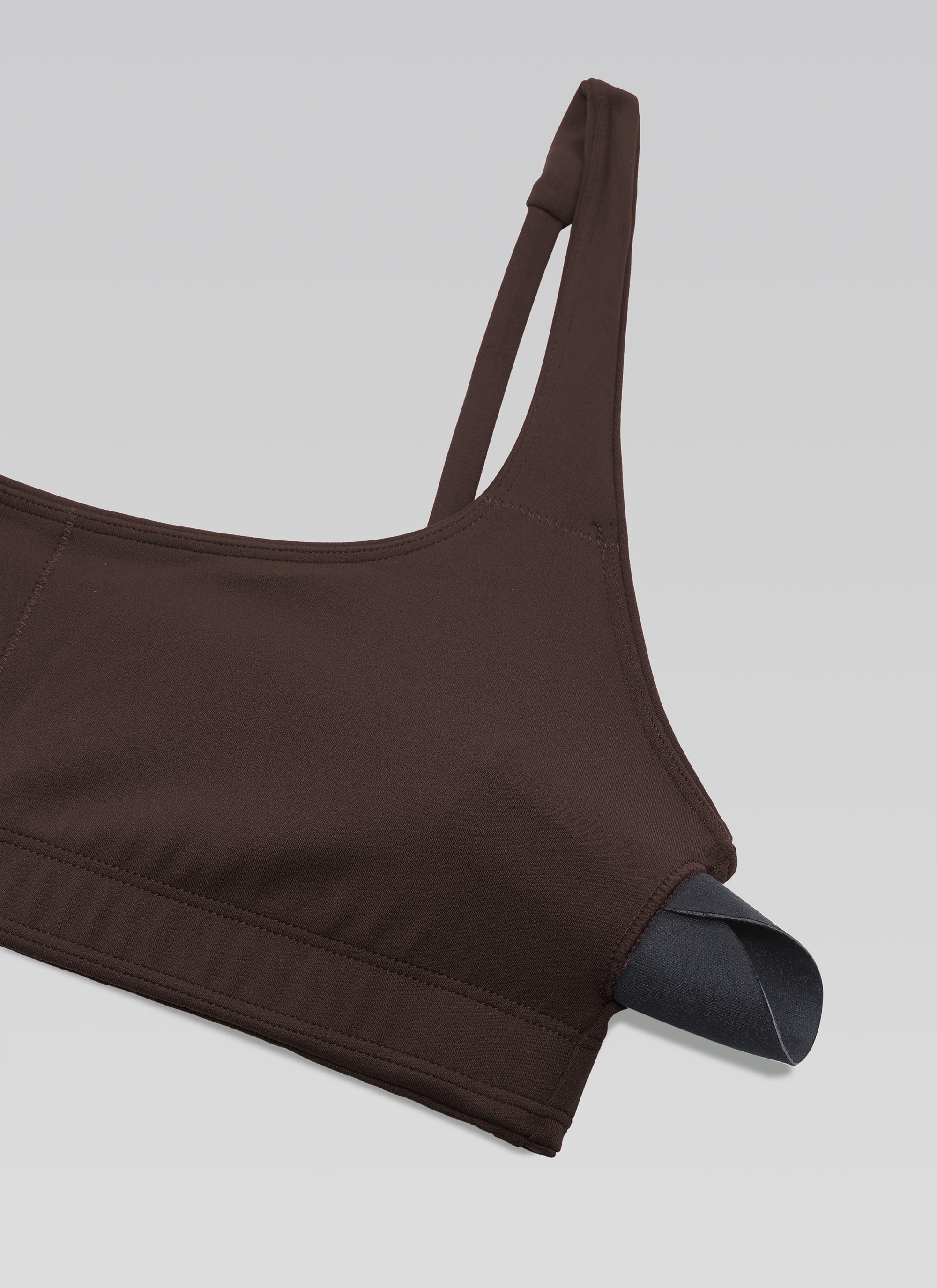 CRZ YOGA Butterluxe Sujetador Mini con Acolchado y Escote Cuadrado Marrón Fudge Caliente